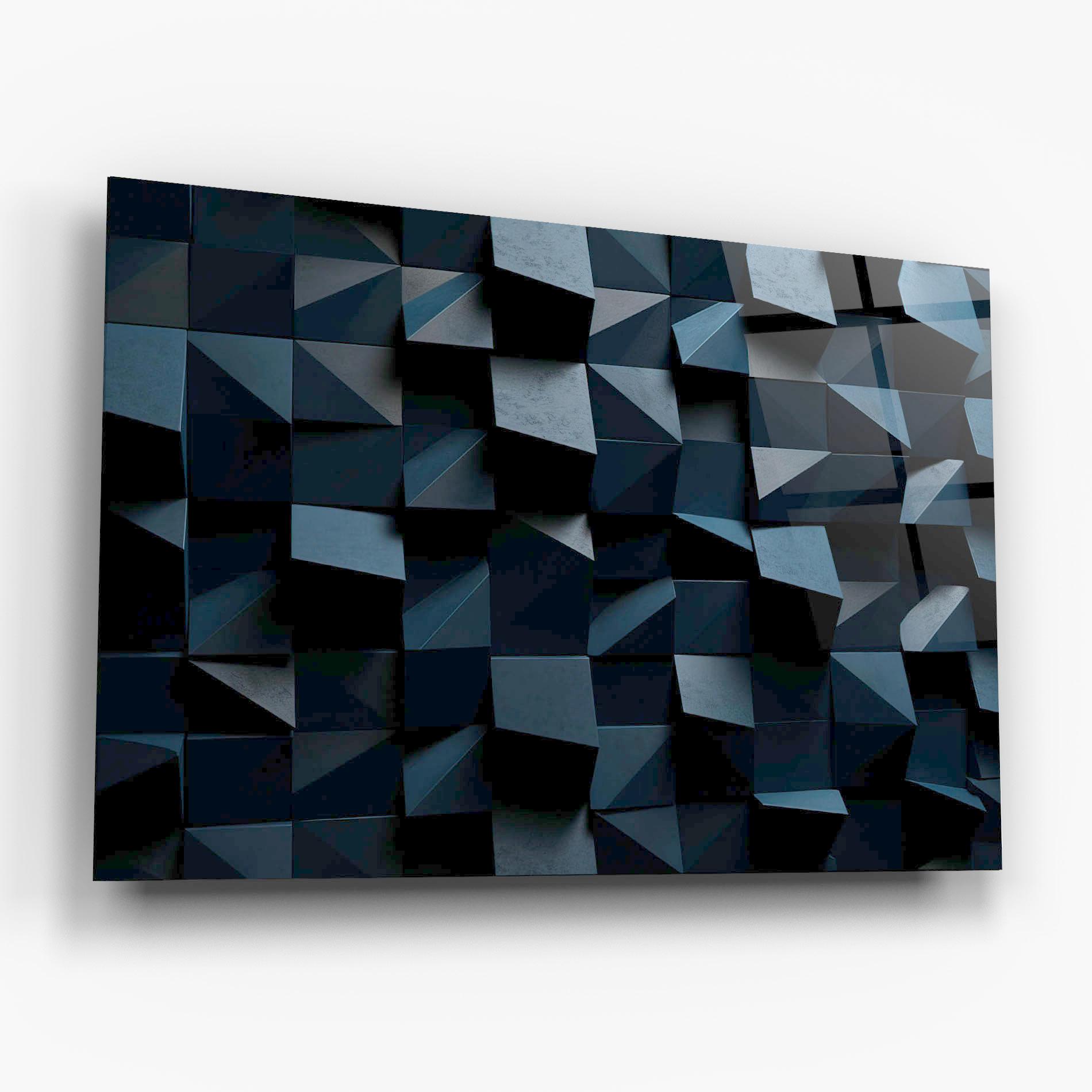 Glasbild Dark Blue Square mockup 6