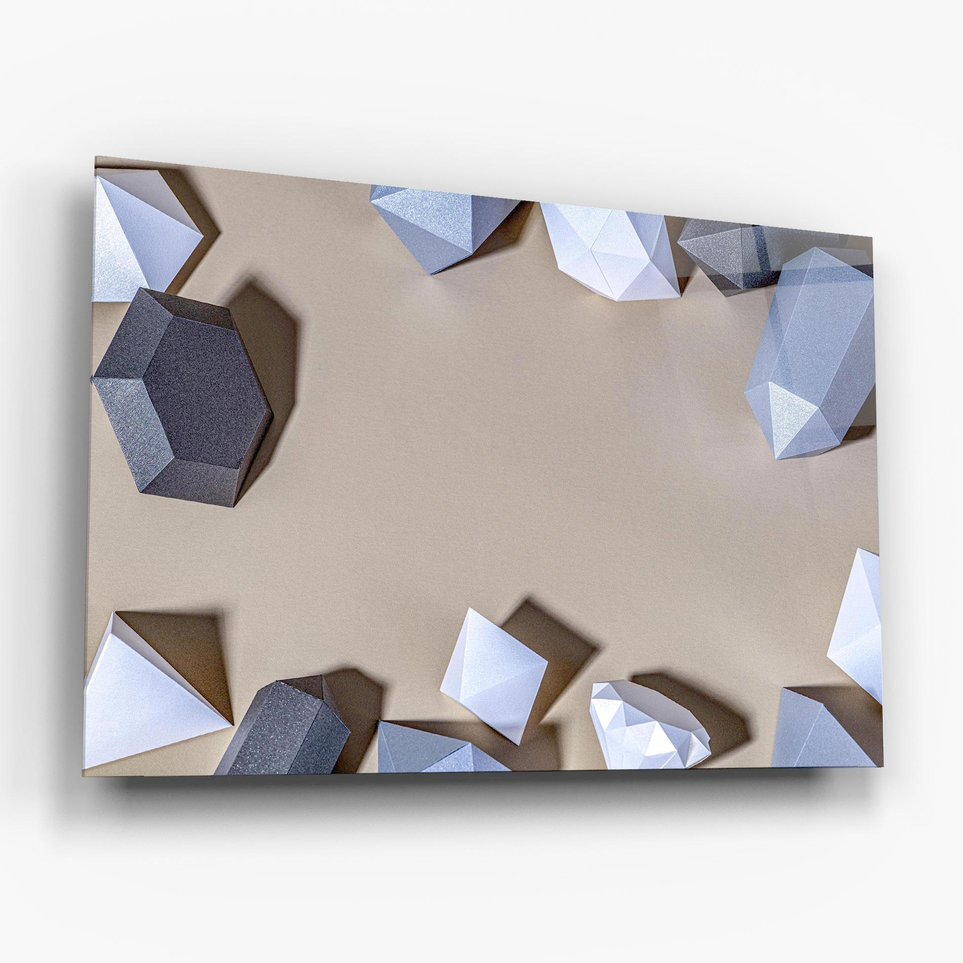 Glasbild Geometric 3d Shapes mockup 6