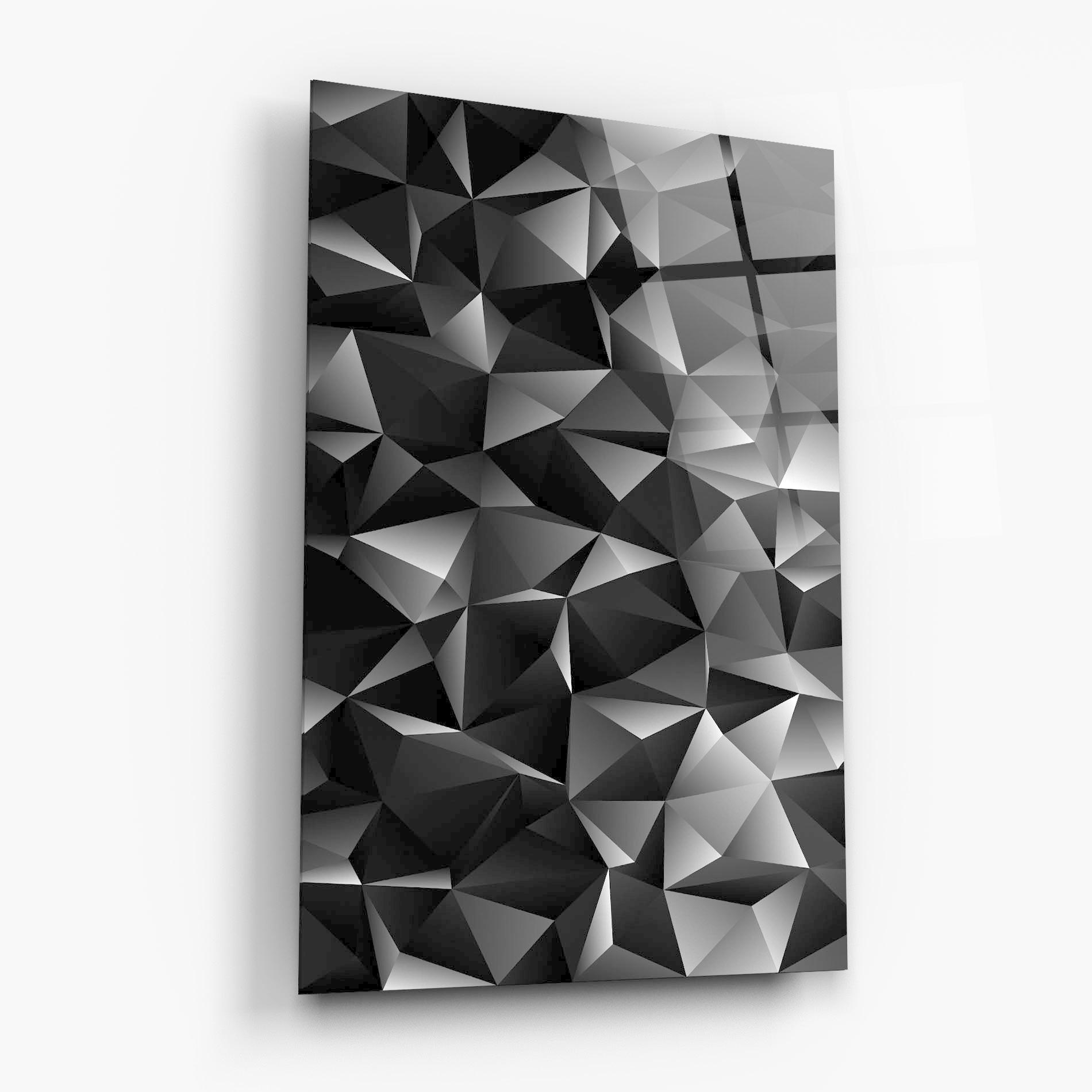 Glasbild Black Triangle Pattern mockup 6