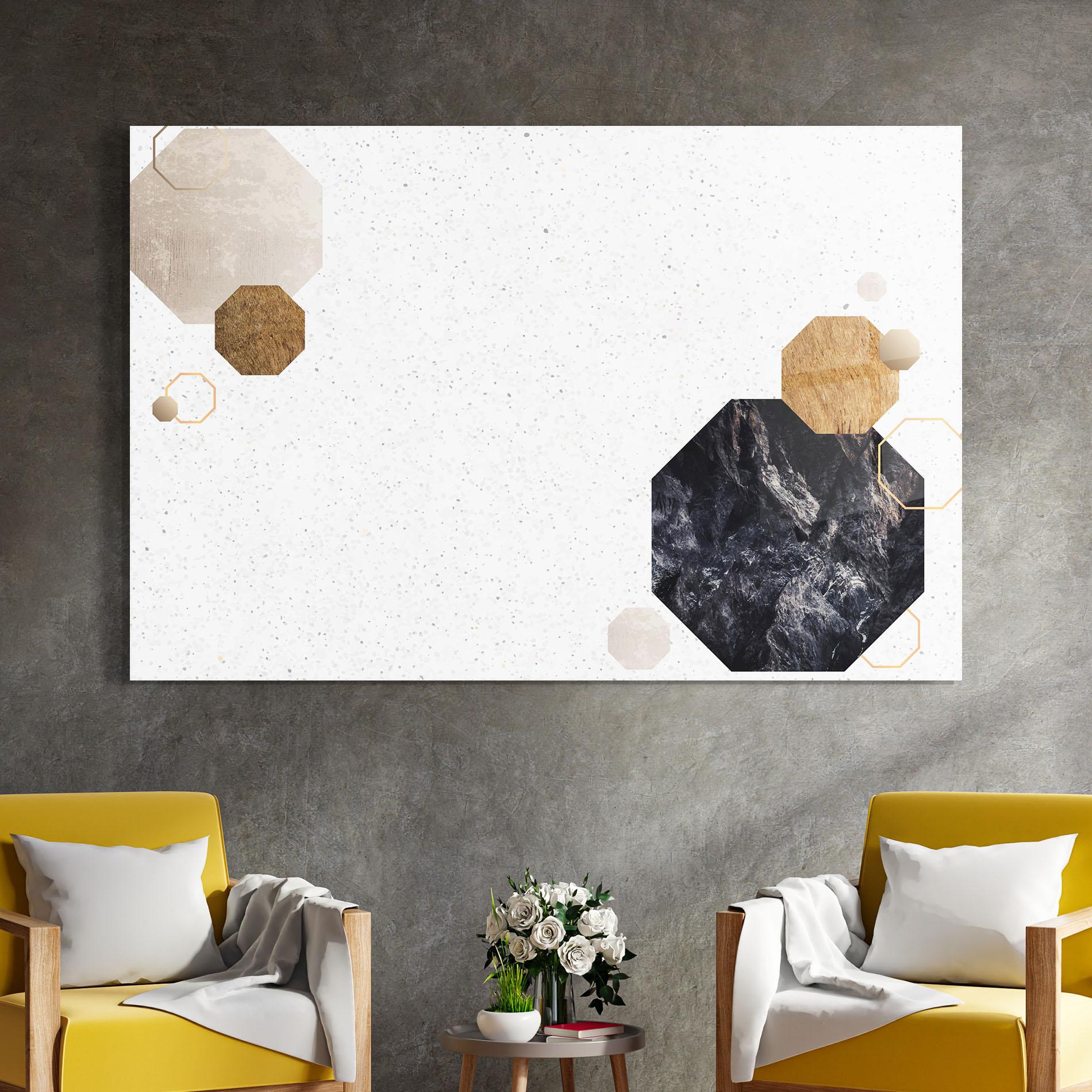 Glasbild Big Hexagon mockup 4