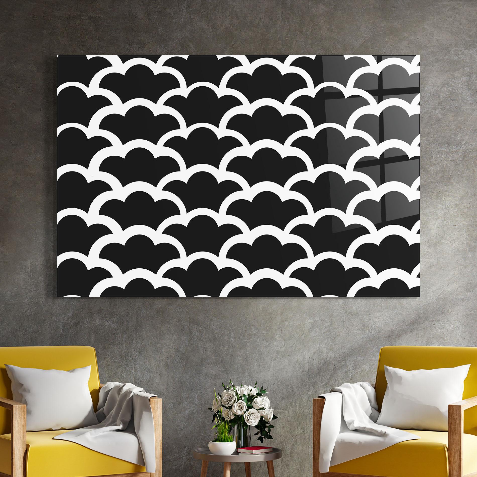 Glasbild Black Clouds mockup 4