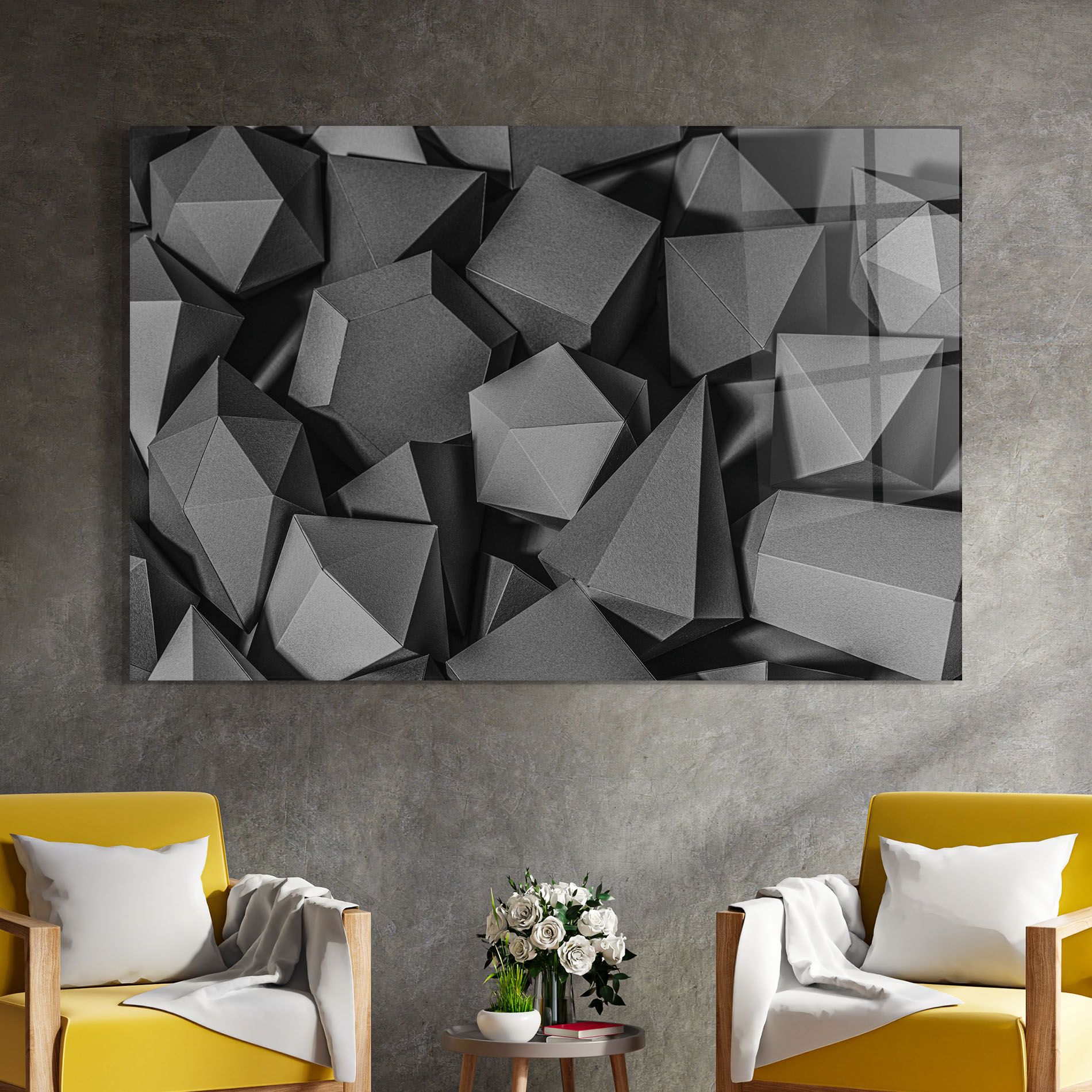 Black Geometric Shapes mockup 4