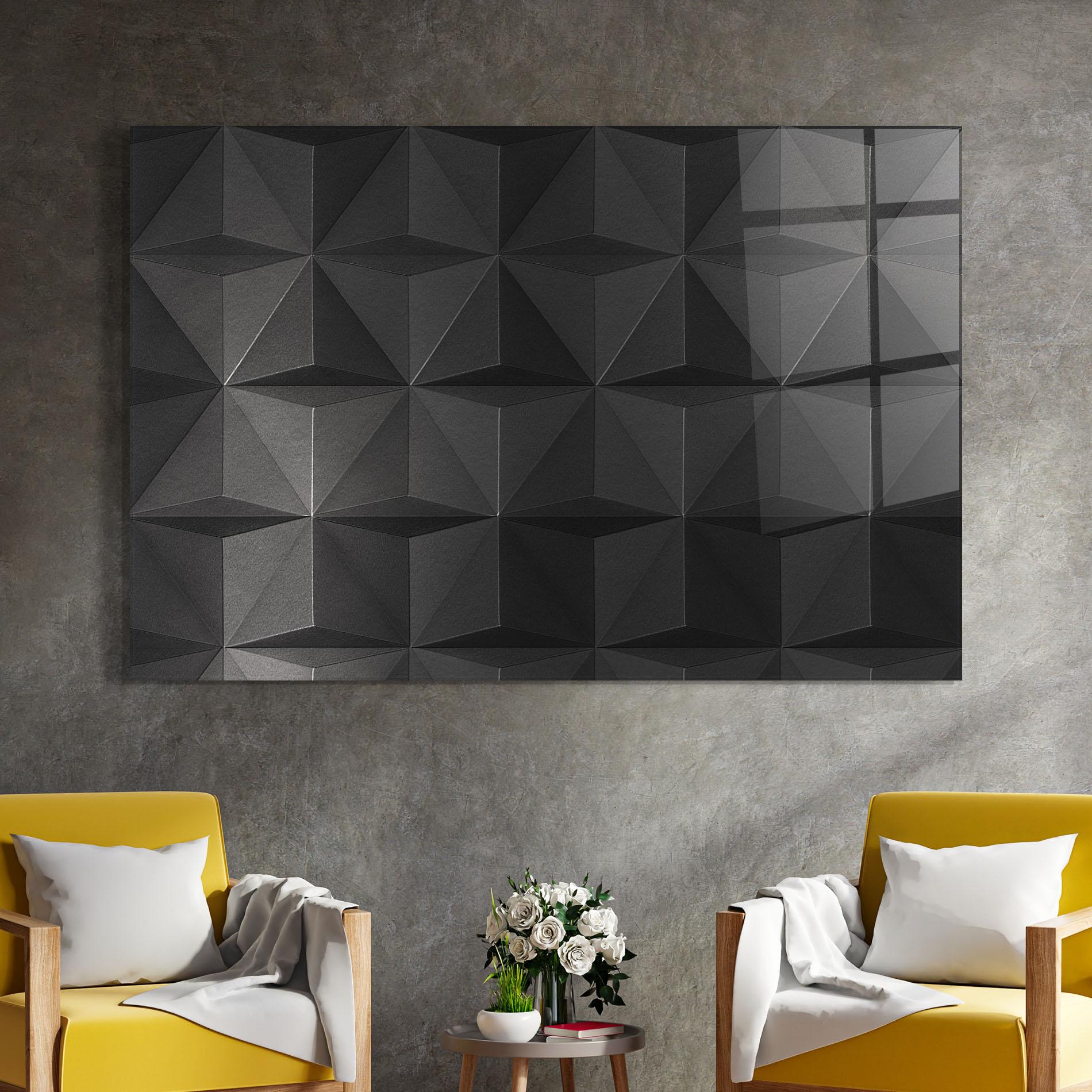 Glasbild Black Shade Triangle mockup 4