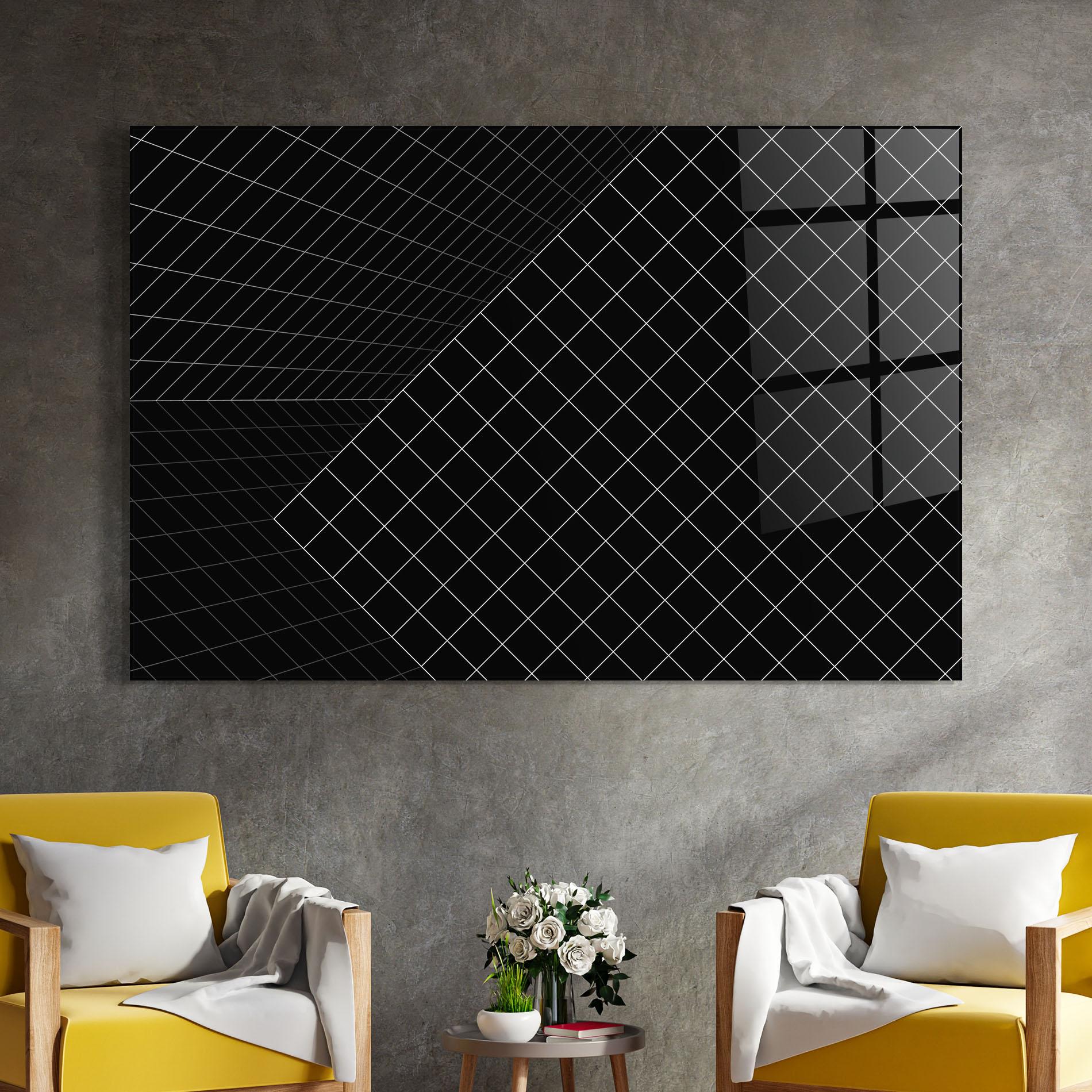 Glasbild Black Square mockup 4