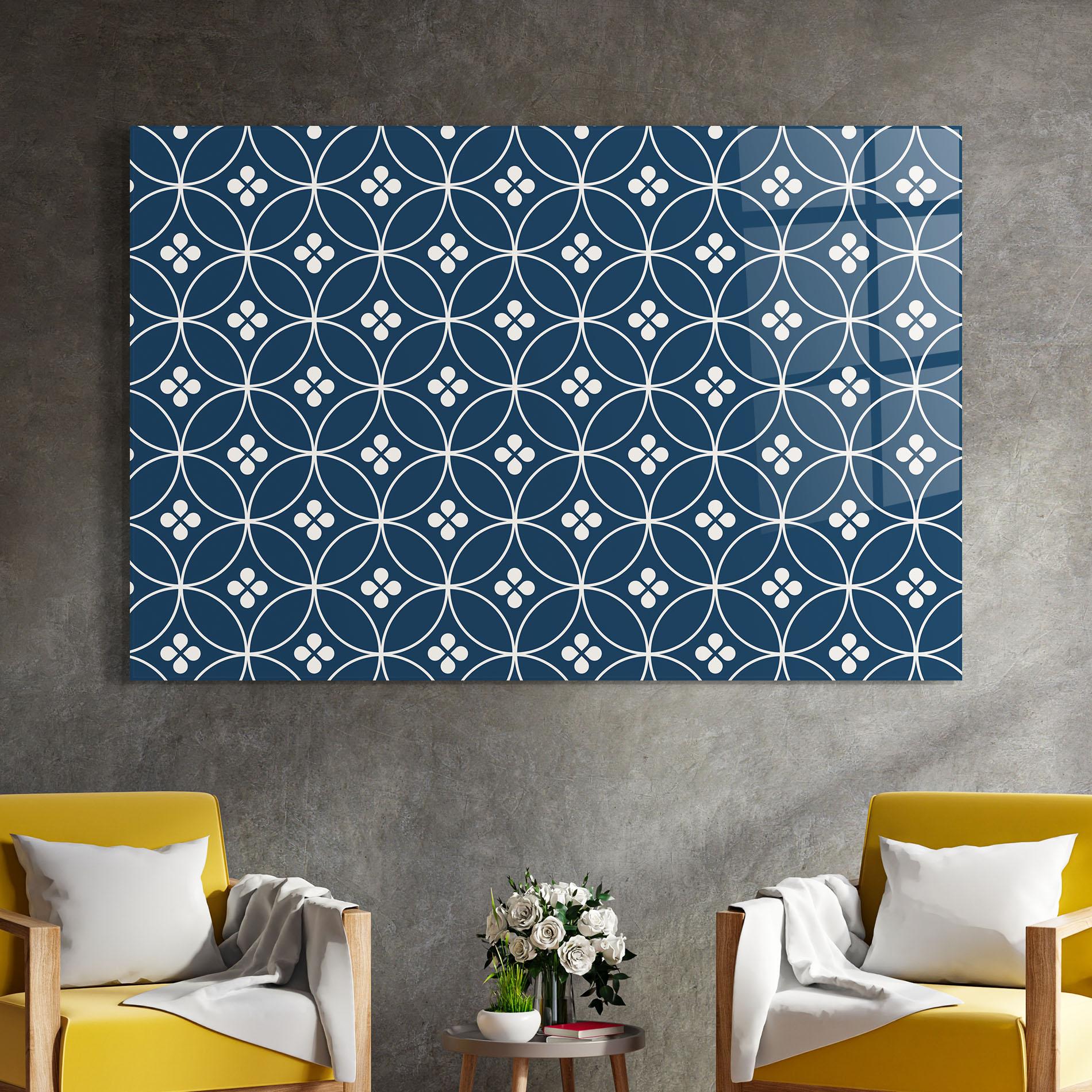 Glasbild Blue Circle mockup 4