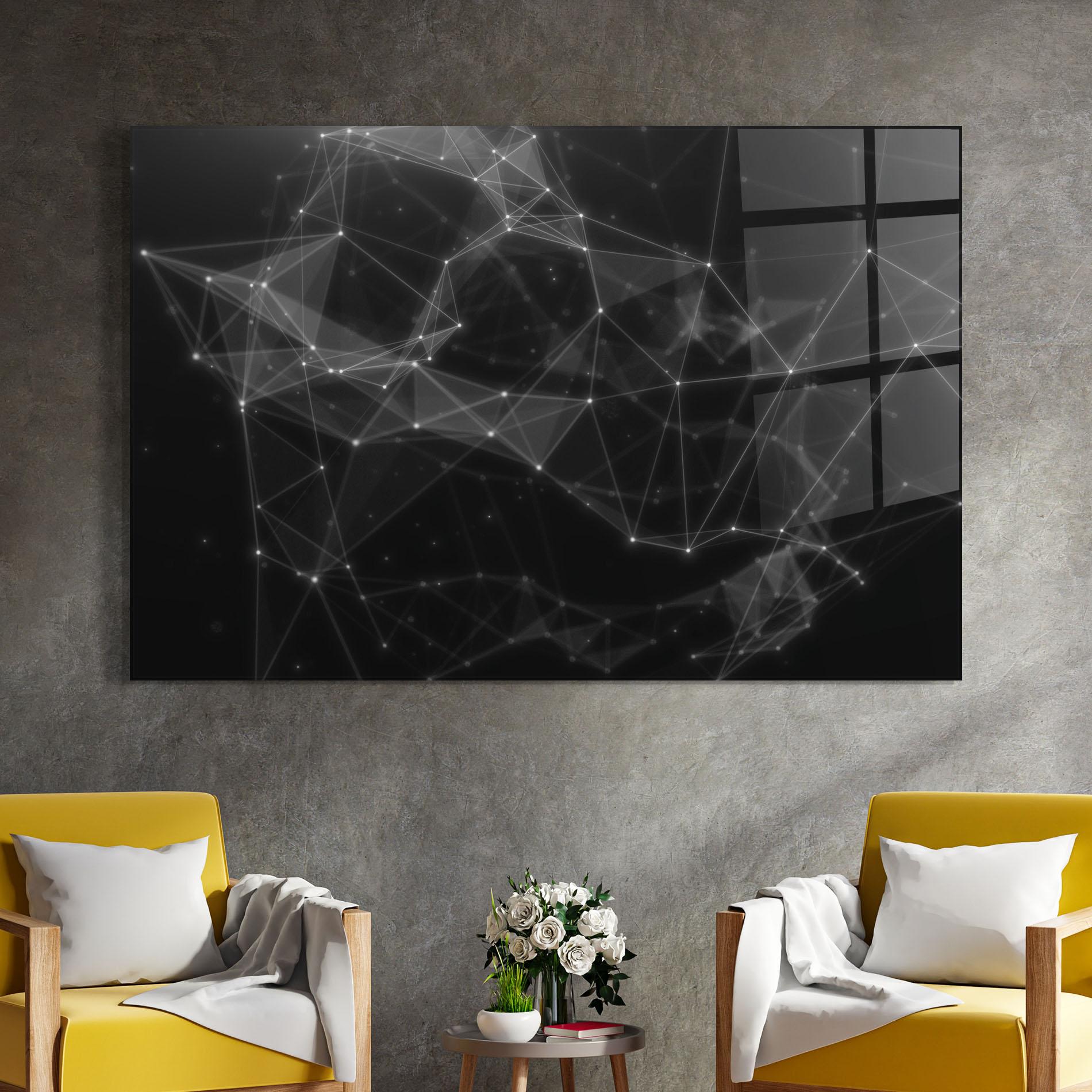 Glasbild Connecting Lines mockup 4