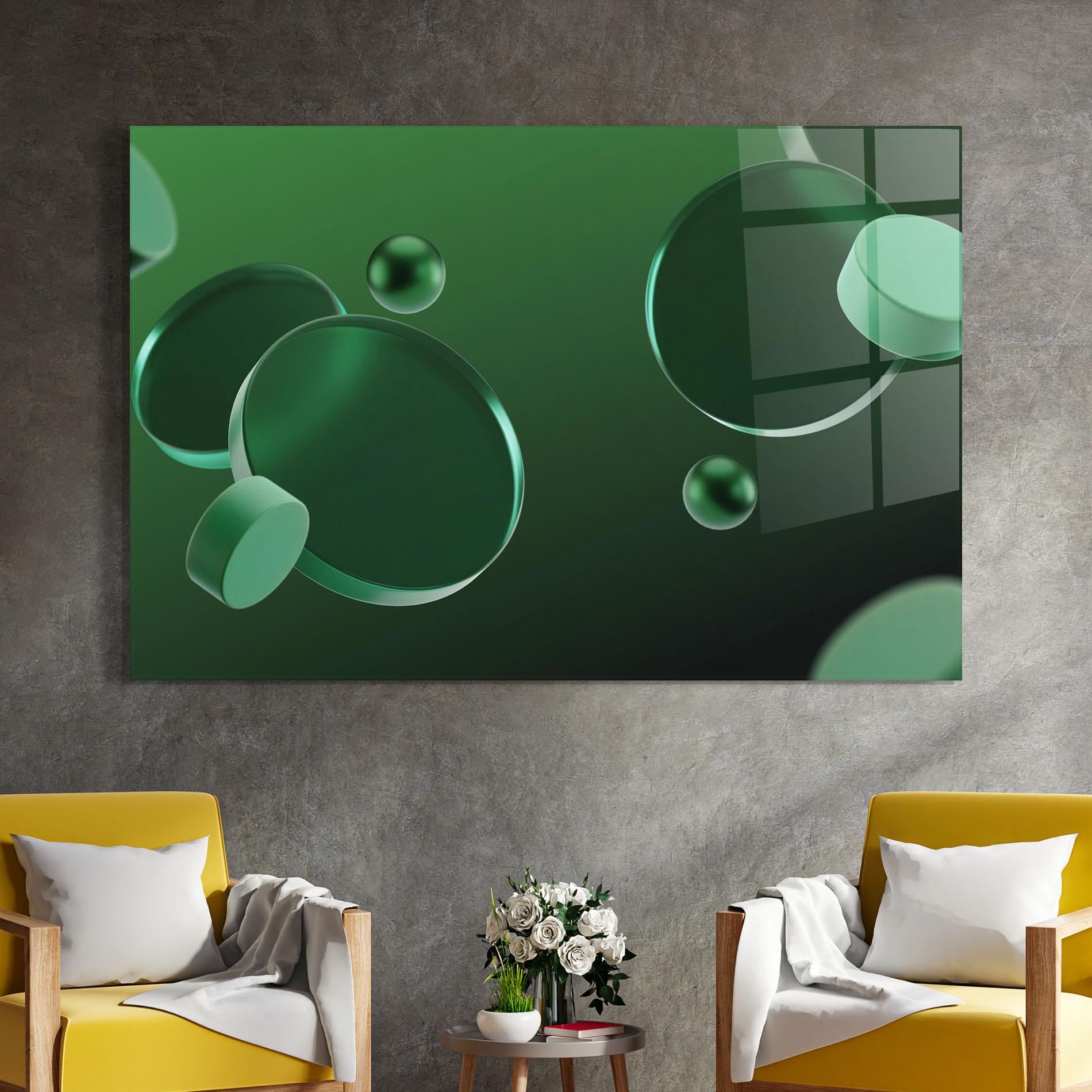 Glasbild Green Circle Floating mockup 4