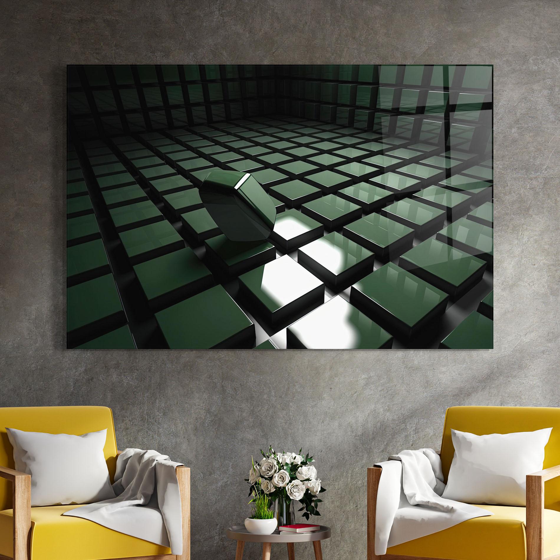 Glasbild Green Shape Floating mockup 4