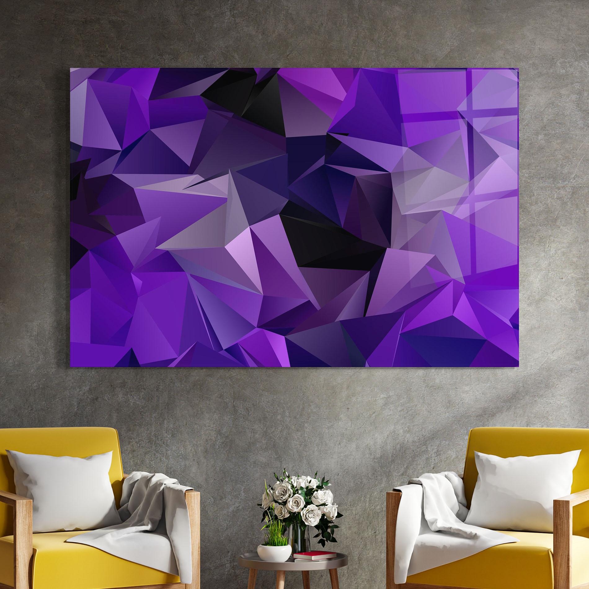 Glasbild Purple Triangle Mix mockup 4