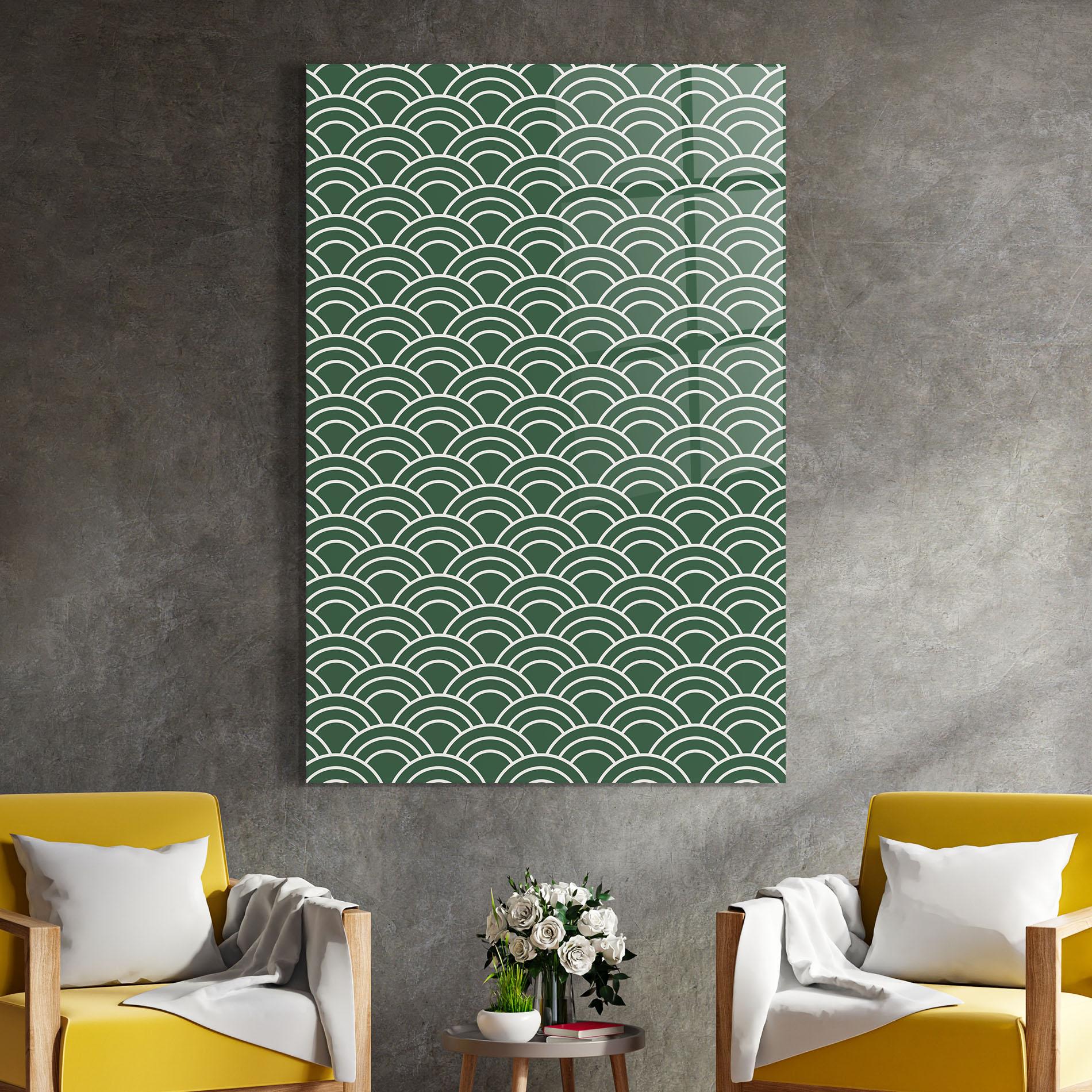 Glasbild Green Semi Circle mockup 4