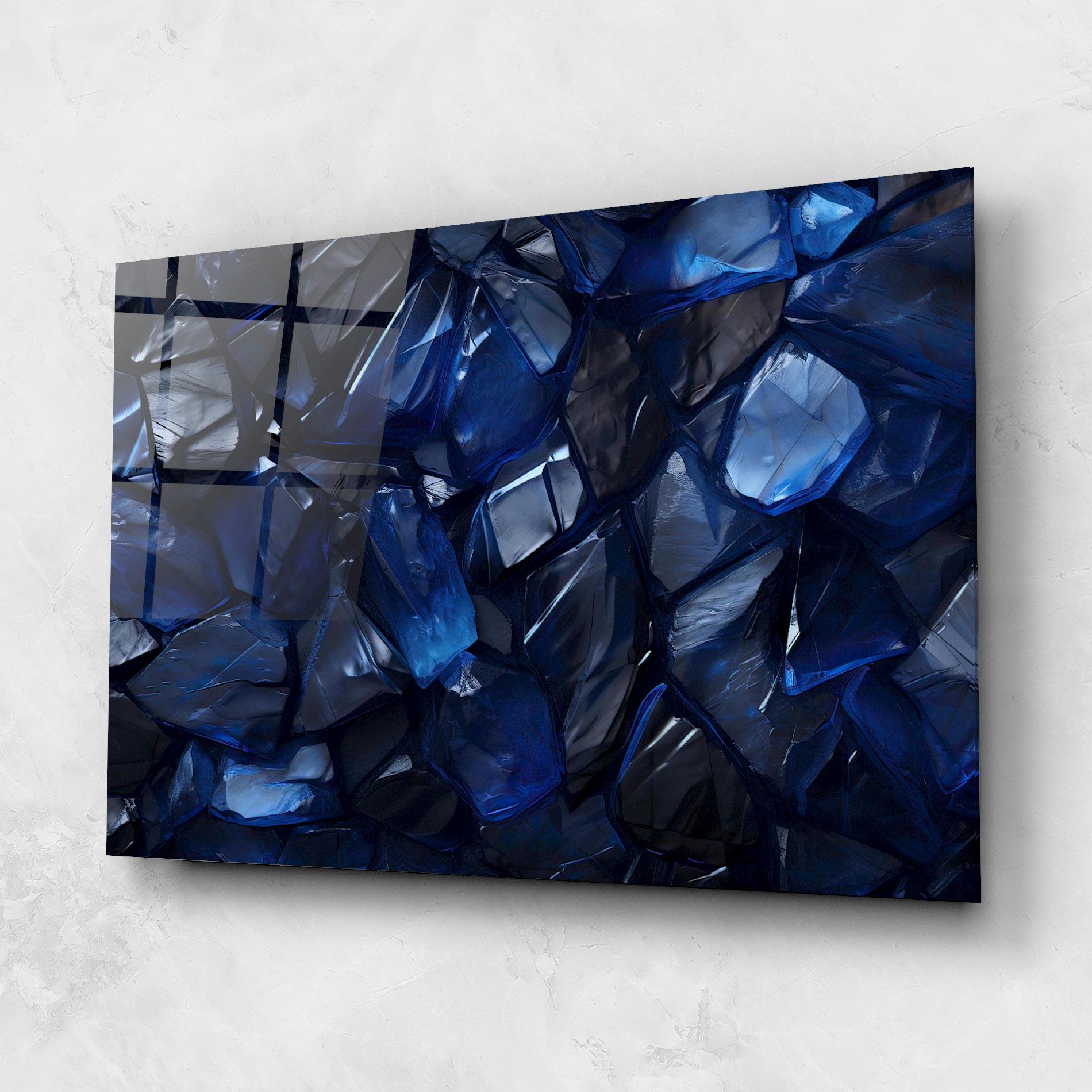 Glasbild Blue Crystal Shape mockup 1
