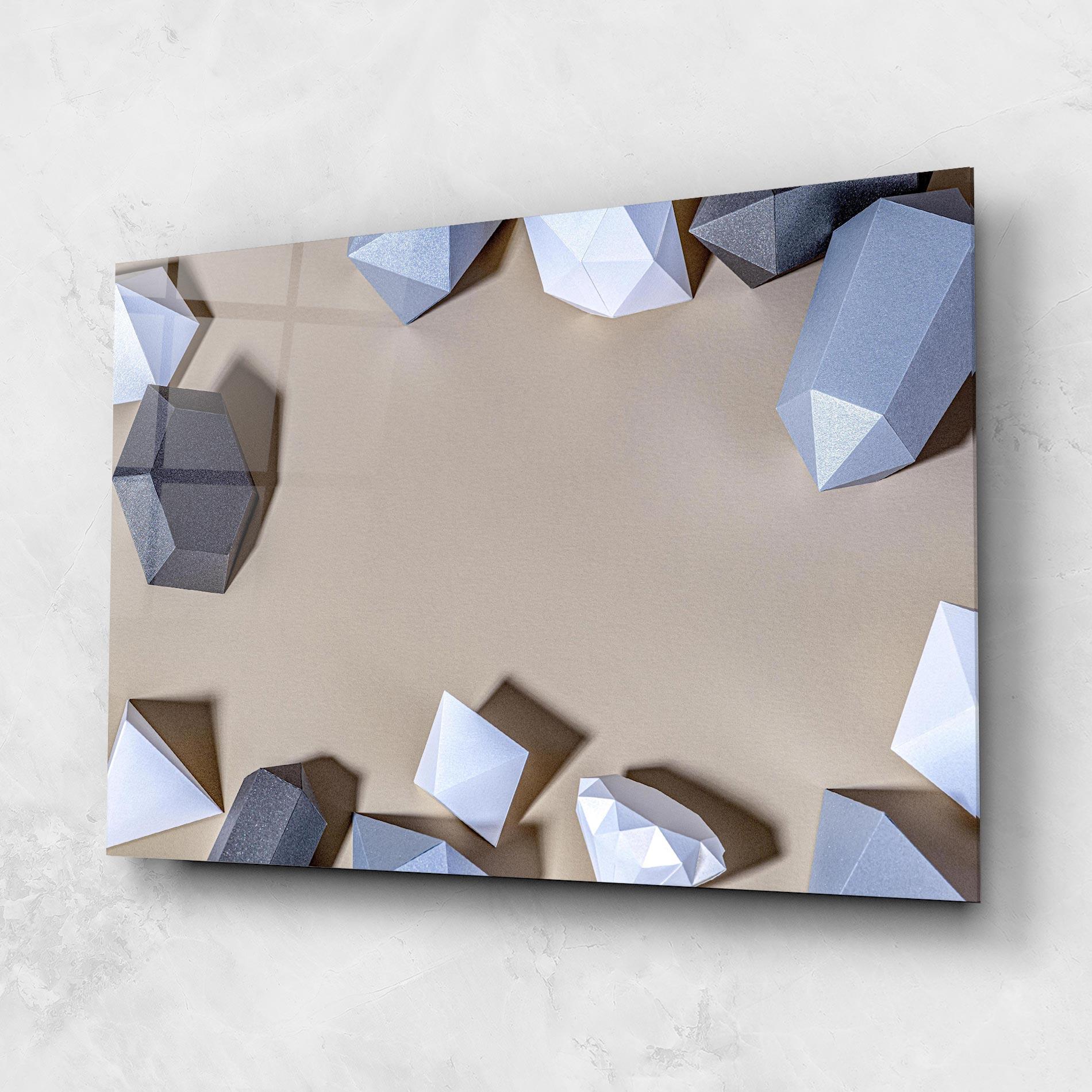 Glasbild Geometric 3d Shapes mockup 1
