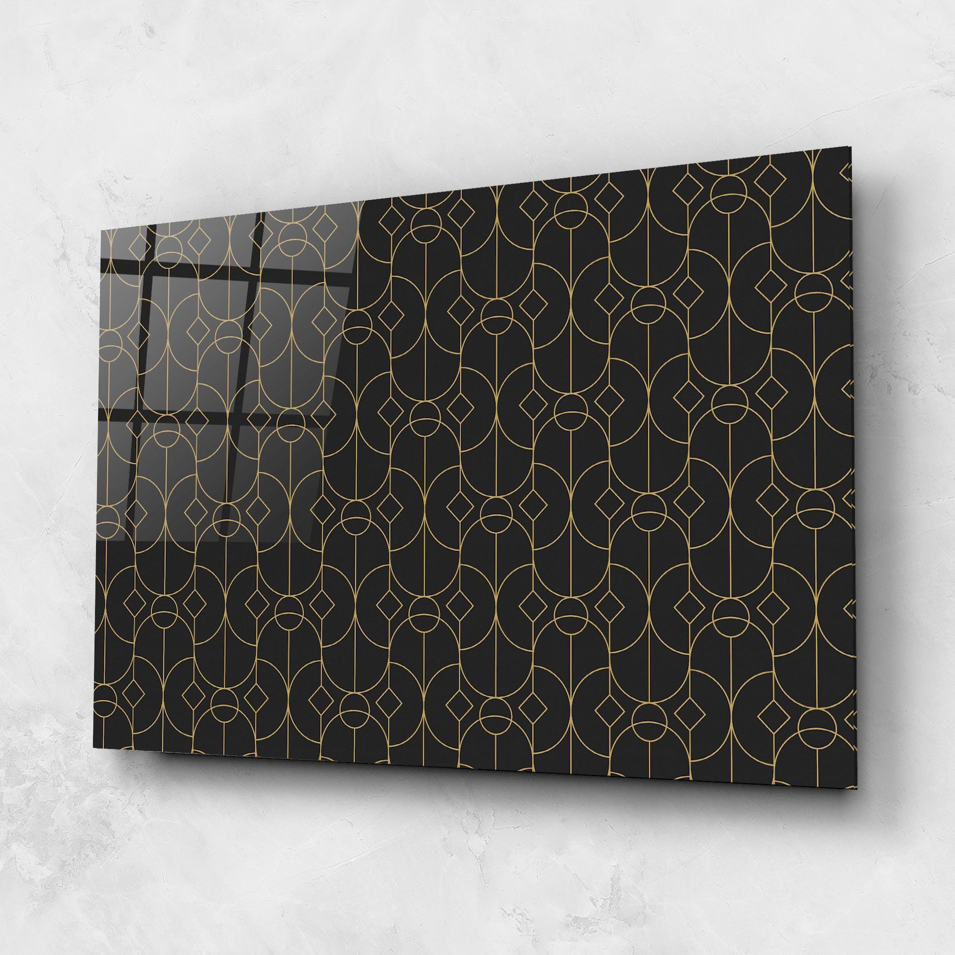 Glasbild Gold Geometric mockup 1