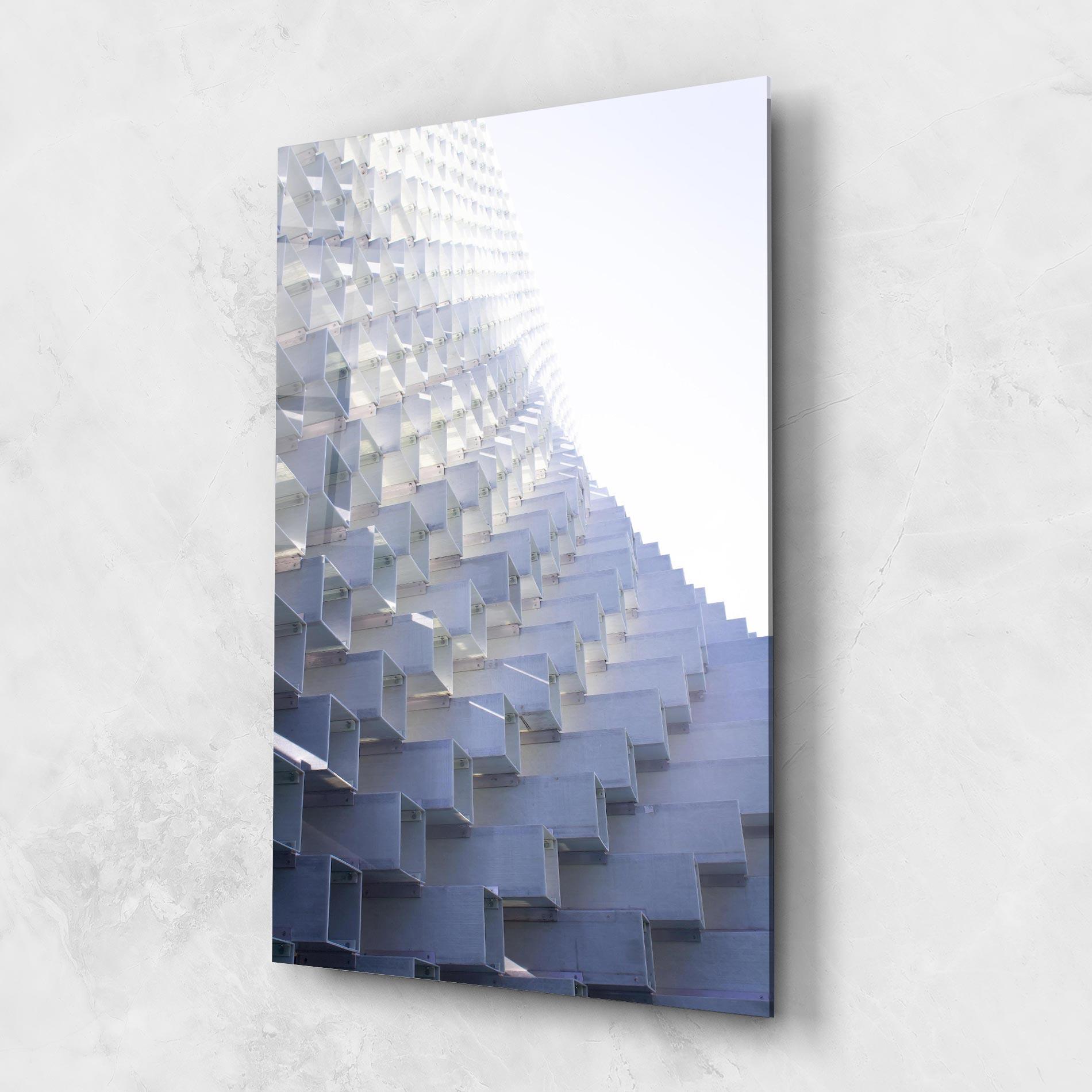 Glasbild 3d White Square mockup 1