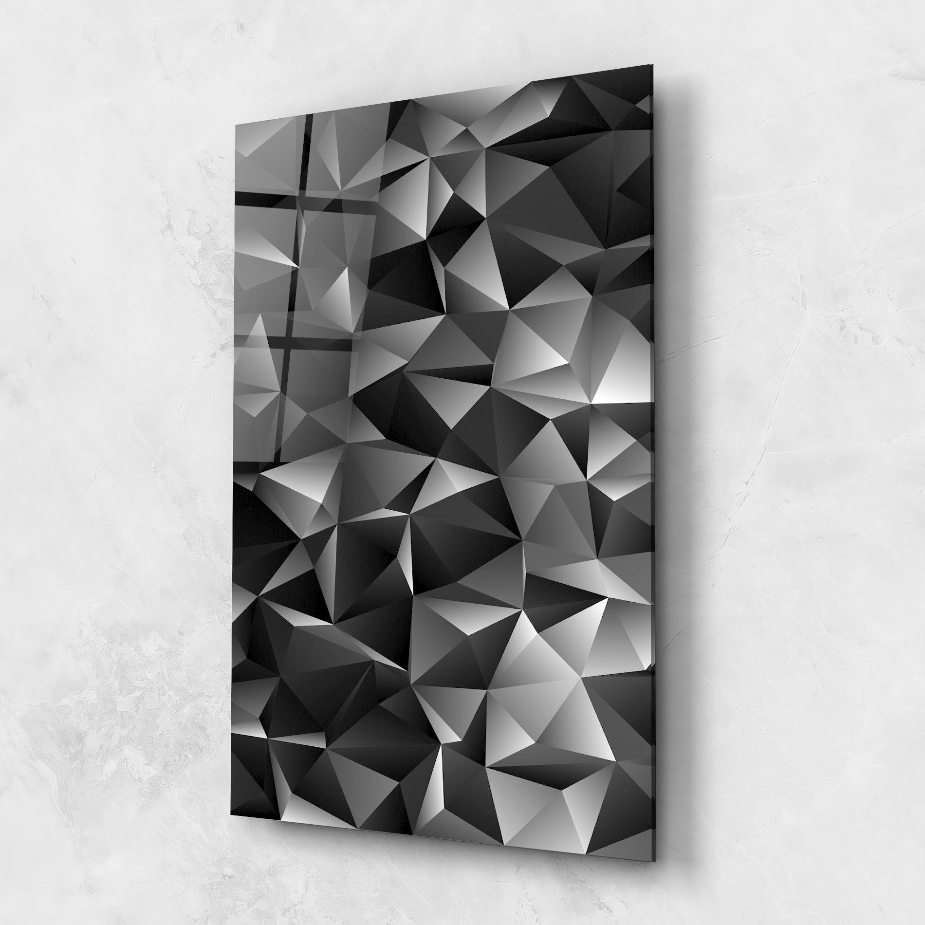 Glasbild Black Triangle Pattern mockup 1