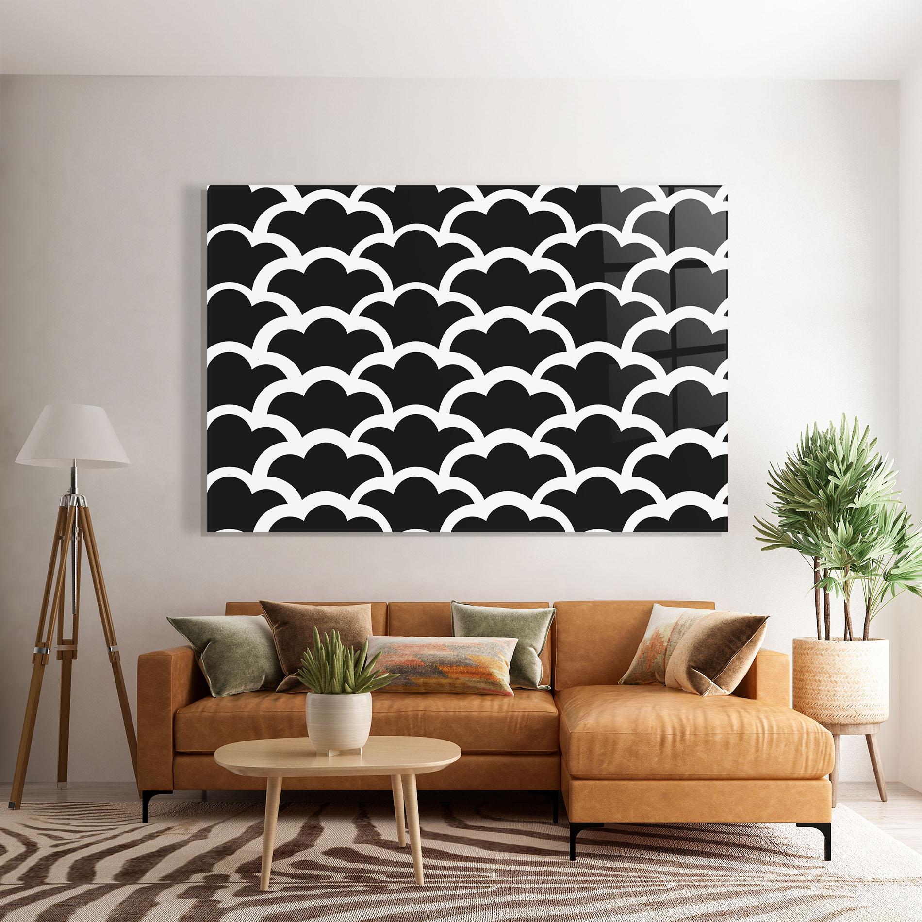 Glasbild Black Clouds mockup 7