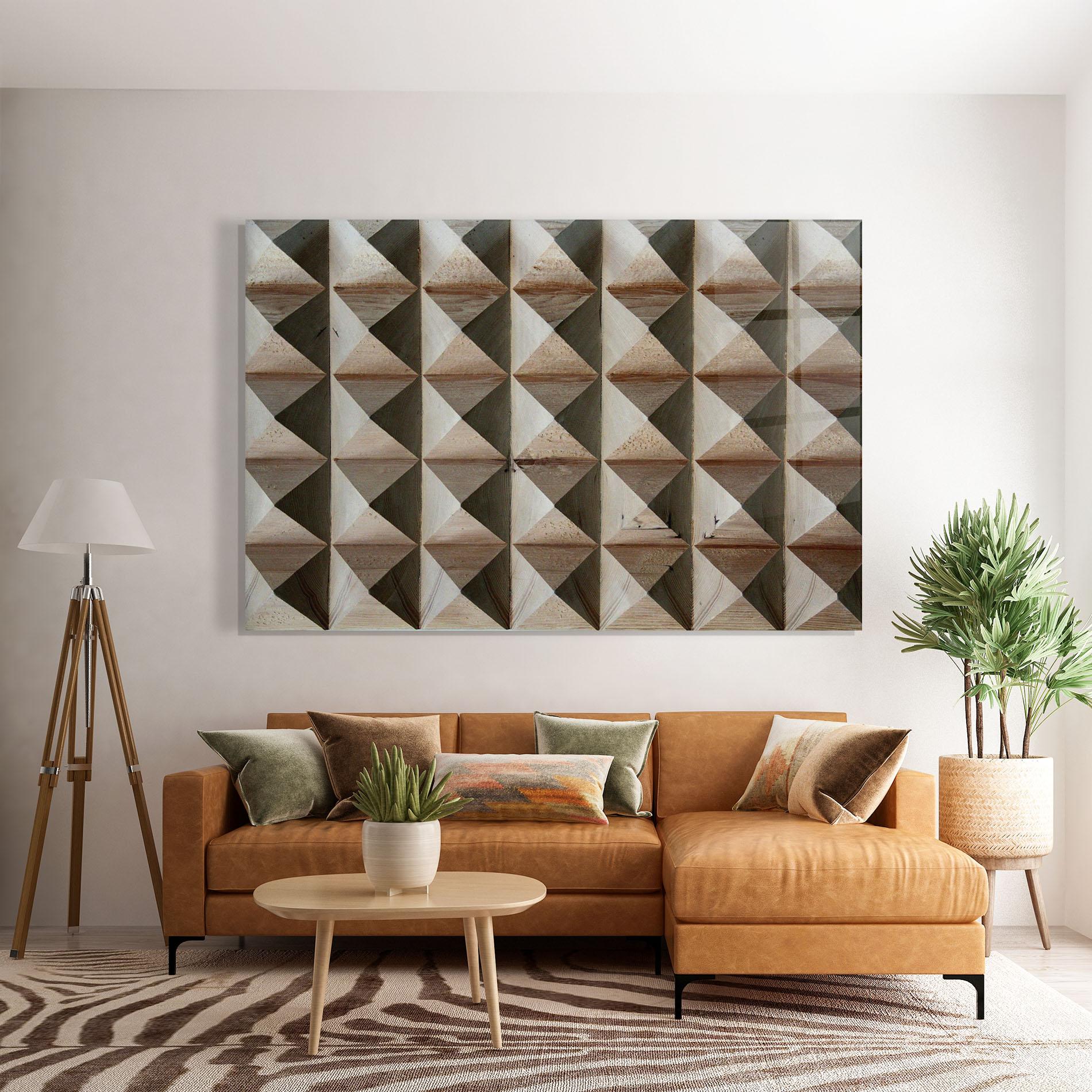 Glasbild Cream Pyramid mockup 7