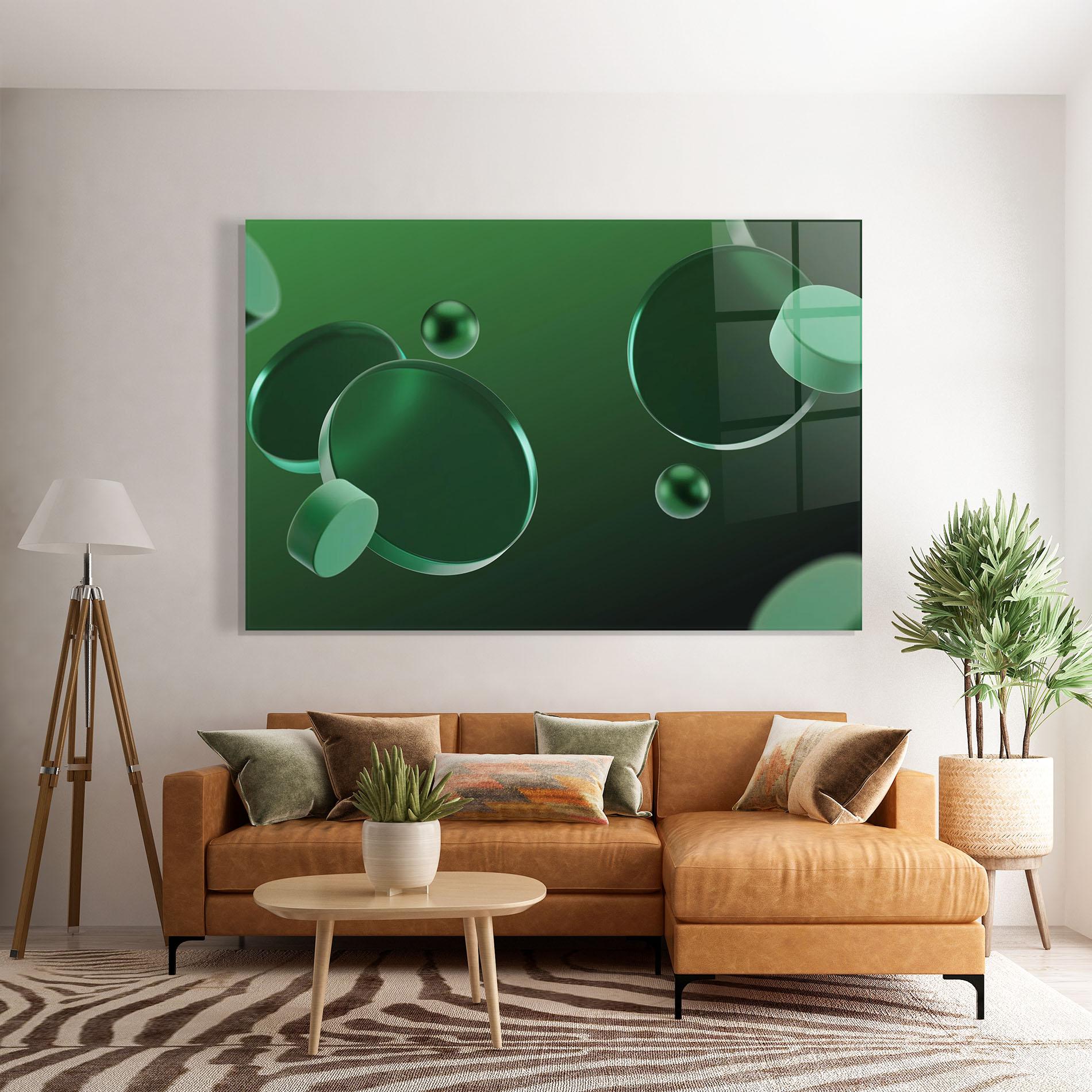Glasbild Green Circle Floating mockup 7