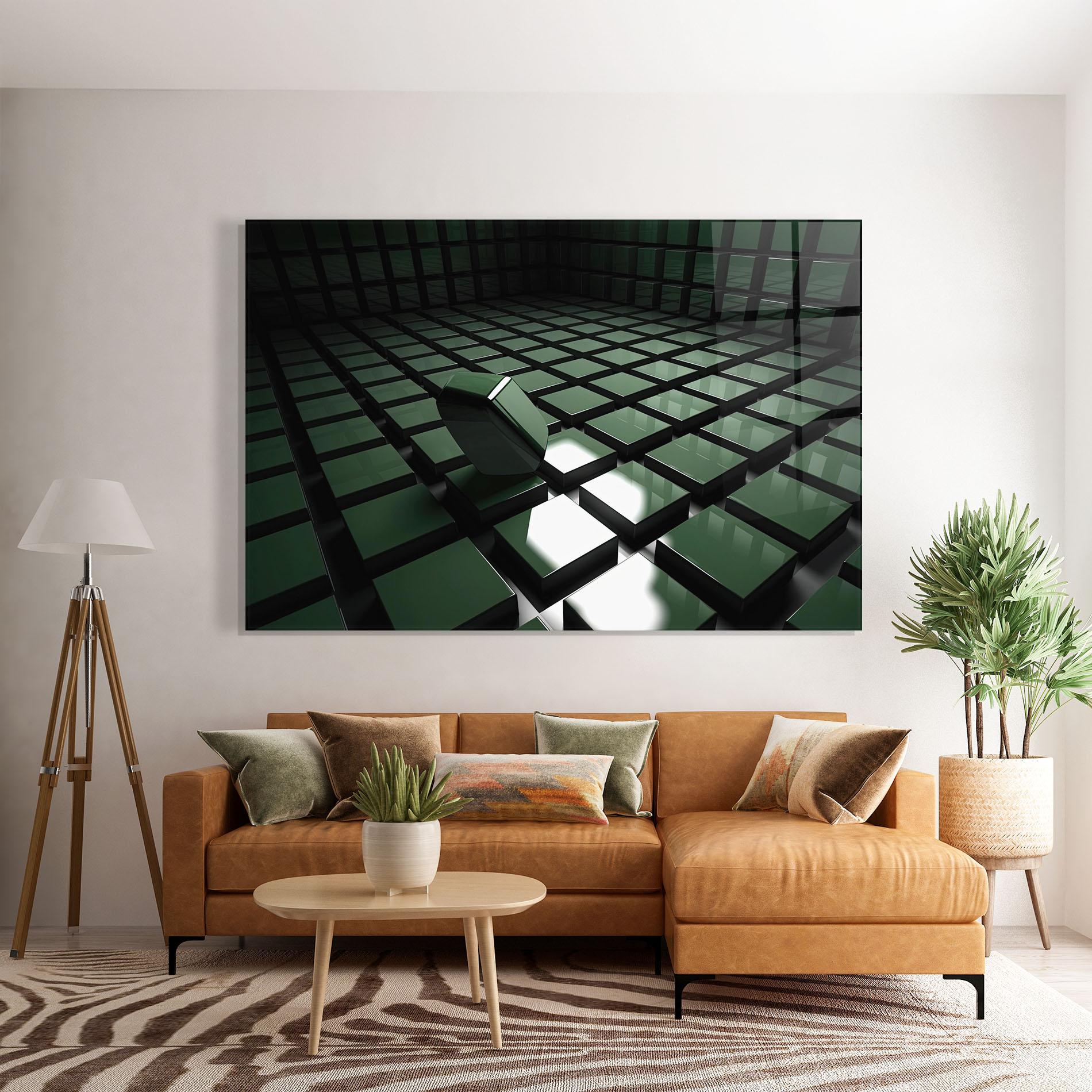 Glasbild Green Shape Floating mockup 7