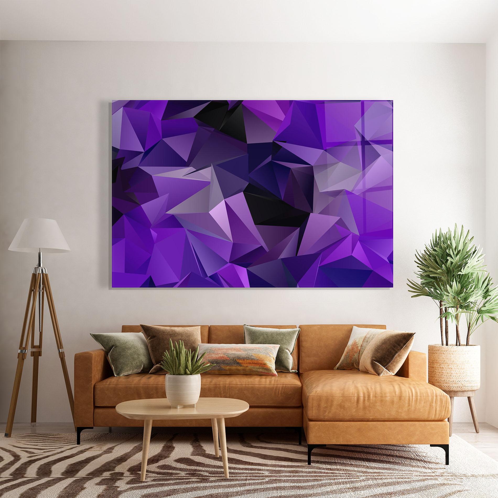 Glasbild Purple Triangle Mix mockup 7