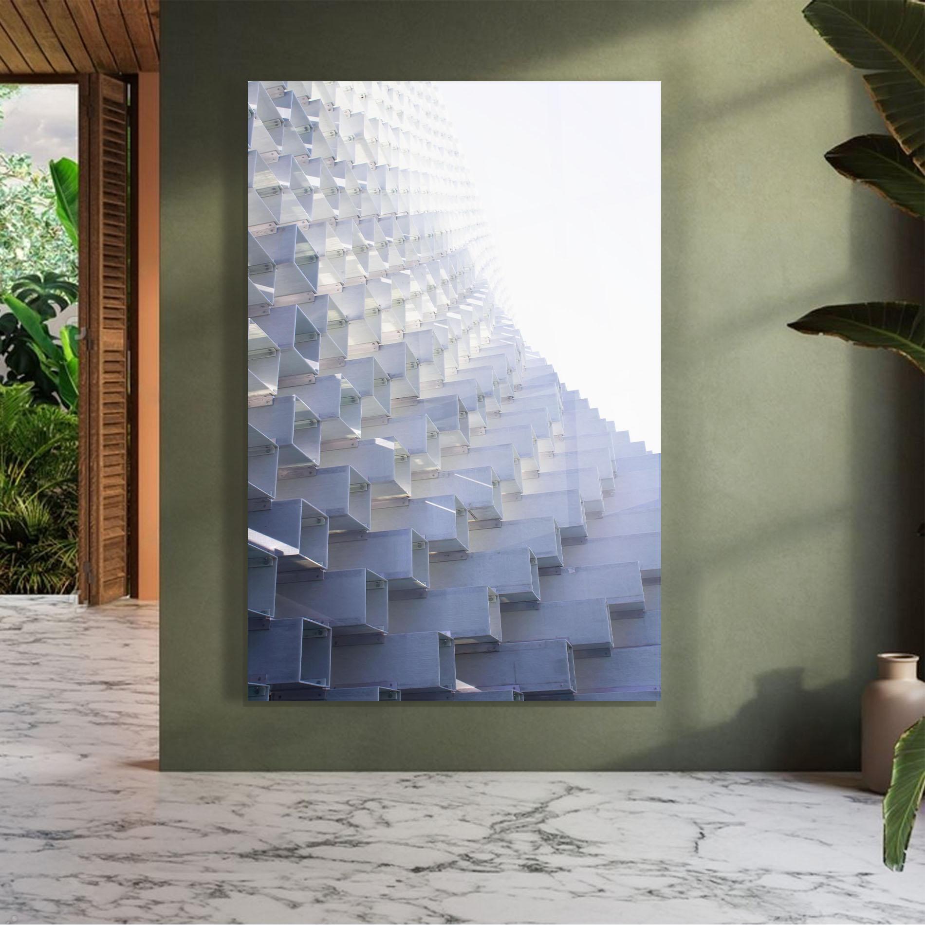 Glasbild 3d White Square mockup 7