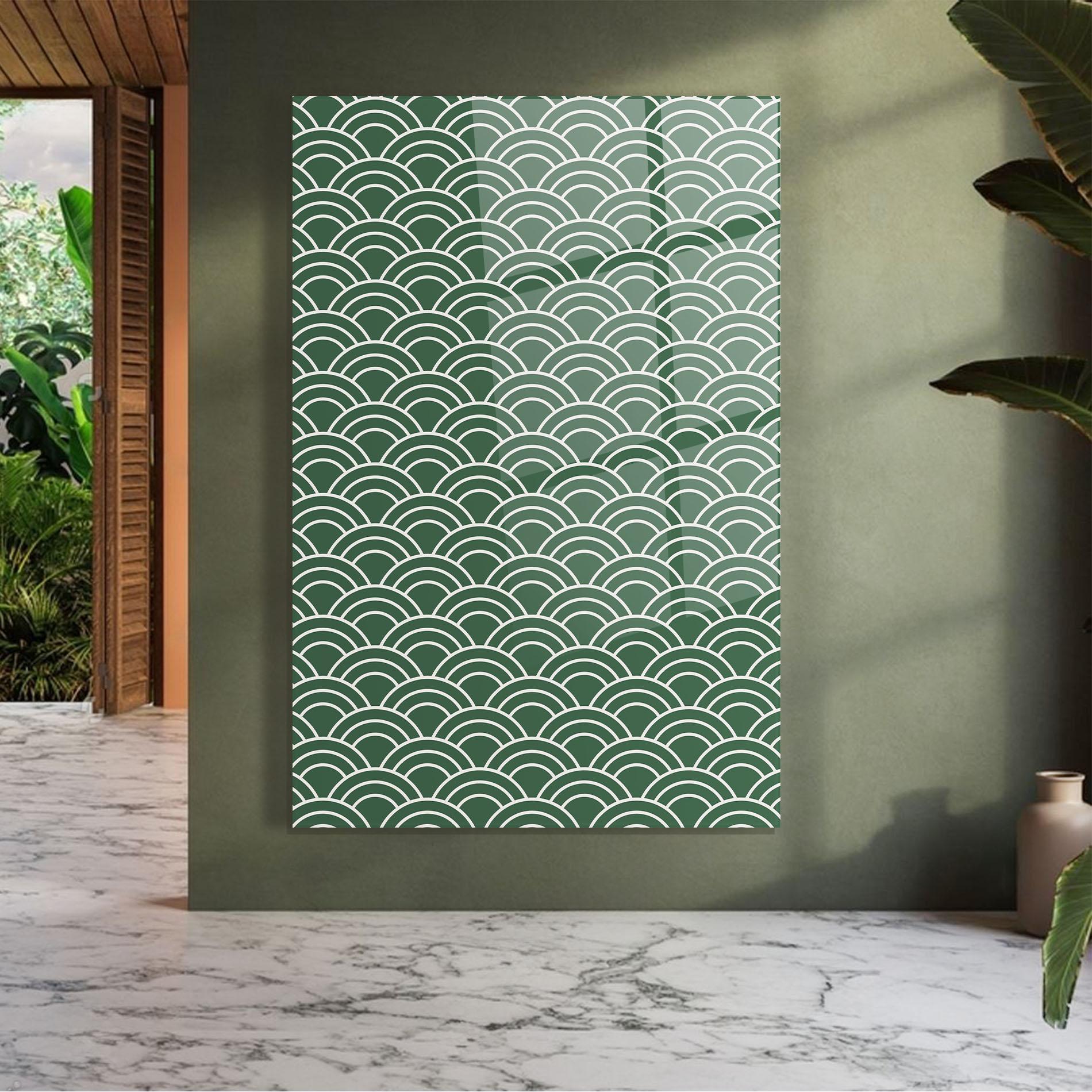 Glasbild Green Semi Circle mockup 7