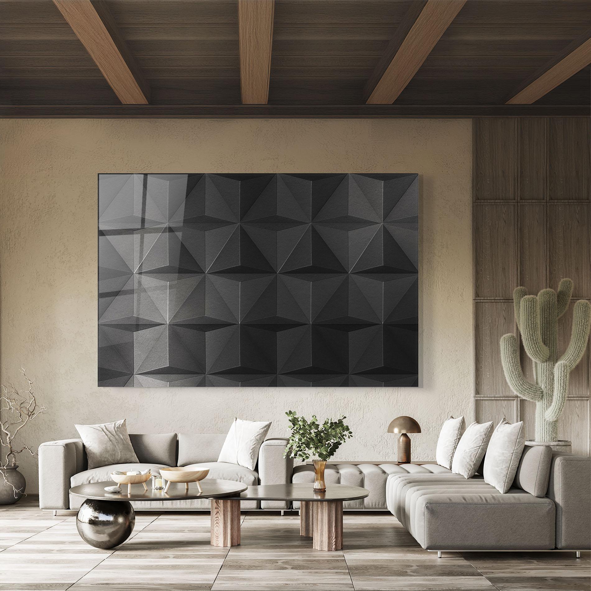 Glasbild Black Shade Triangle mockup 8