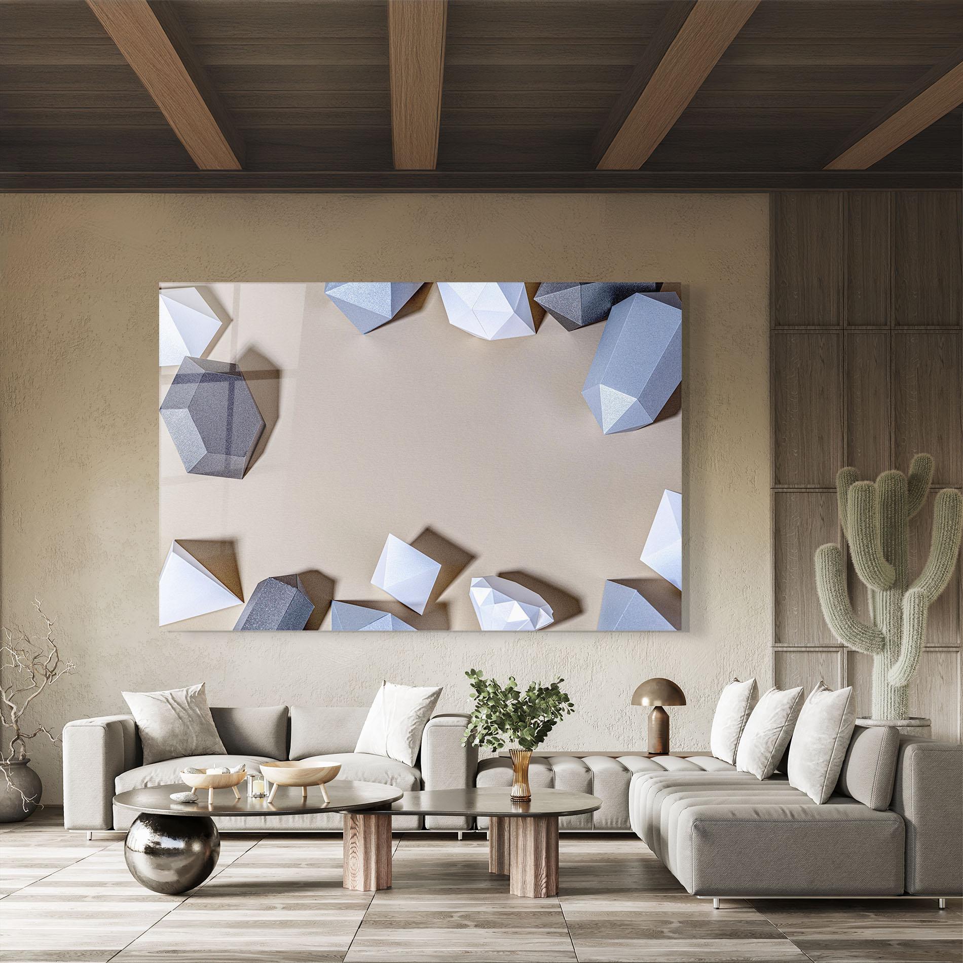 Glasbild Geometric 3d Shapes mockup 8