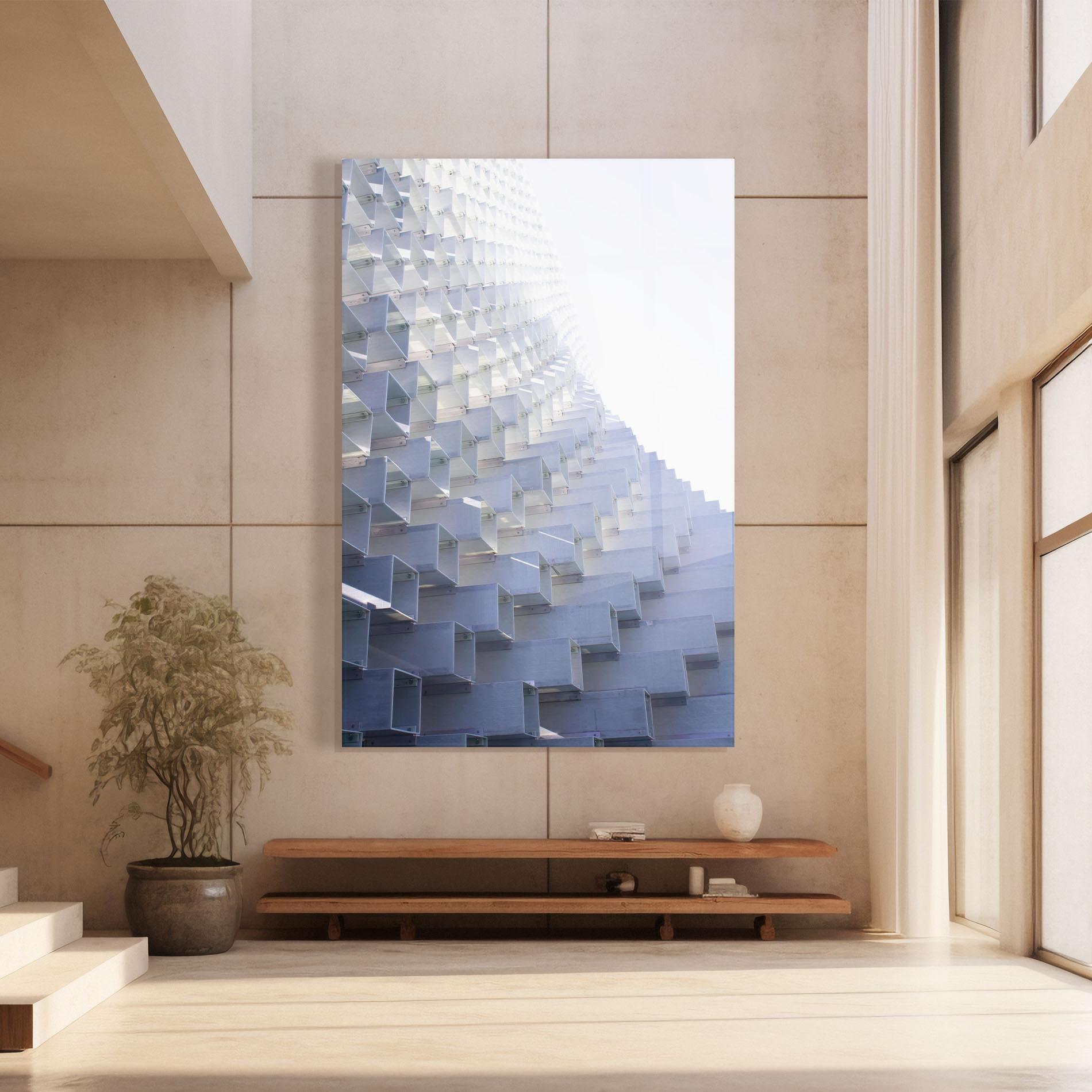 Glasbild 3d White Square mockup 8