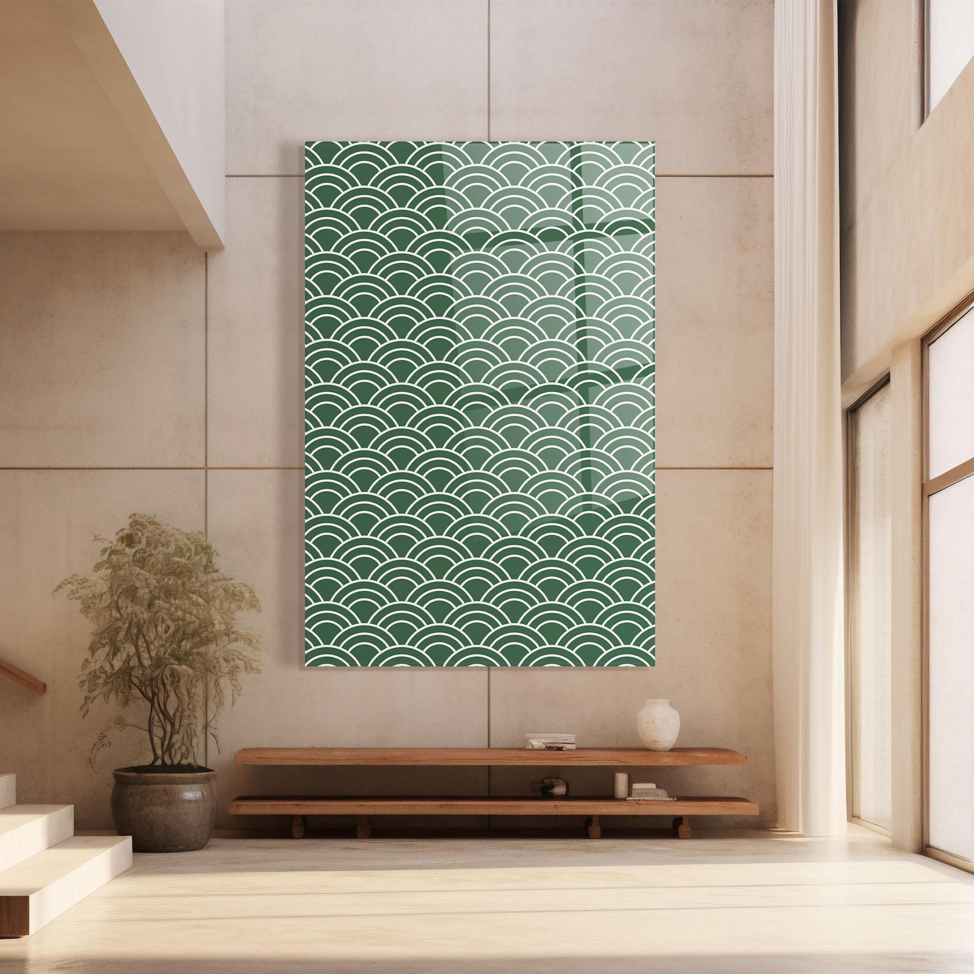 Glasbild Green Semi Circle mockup 8