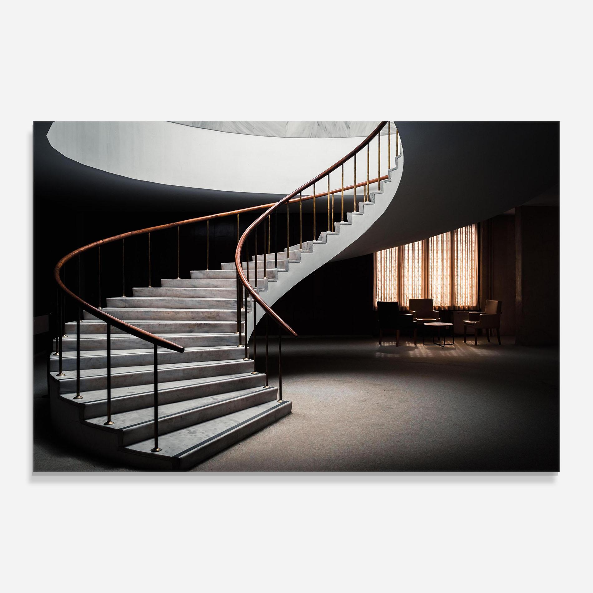 Glasbild Dark Room Stairs mockup 0