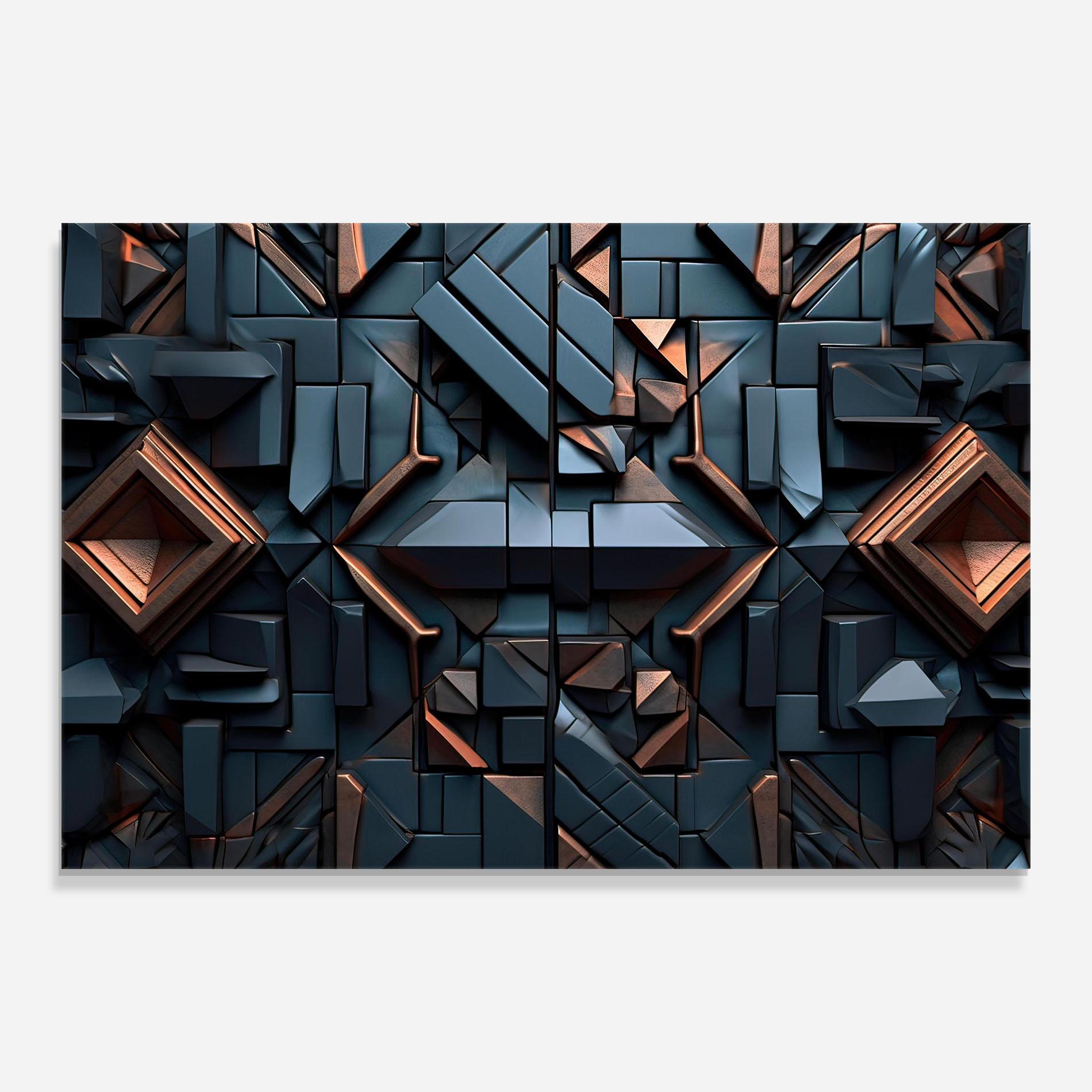 Glasbild Orange Rhombus mockup 0