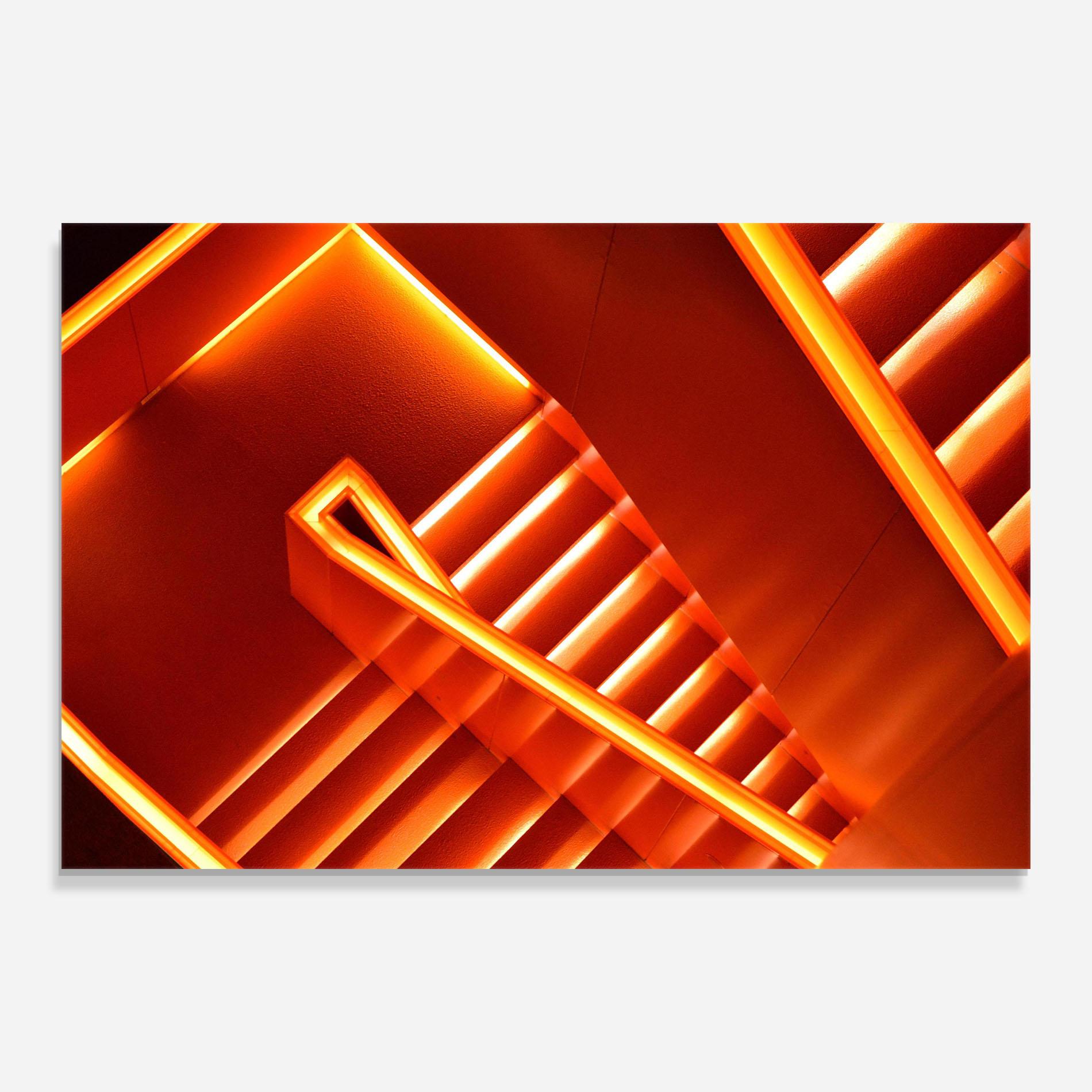 Glasbild Orange Stairs mockup 0