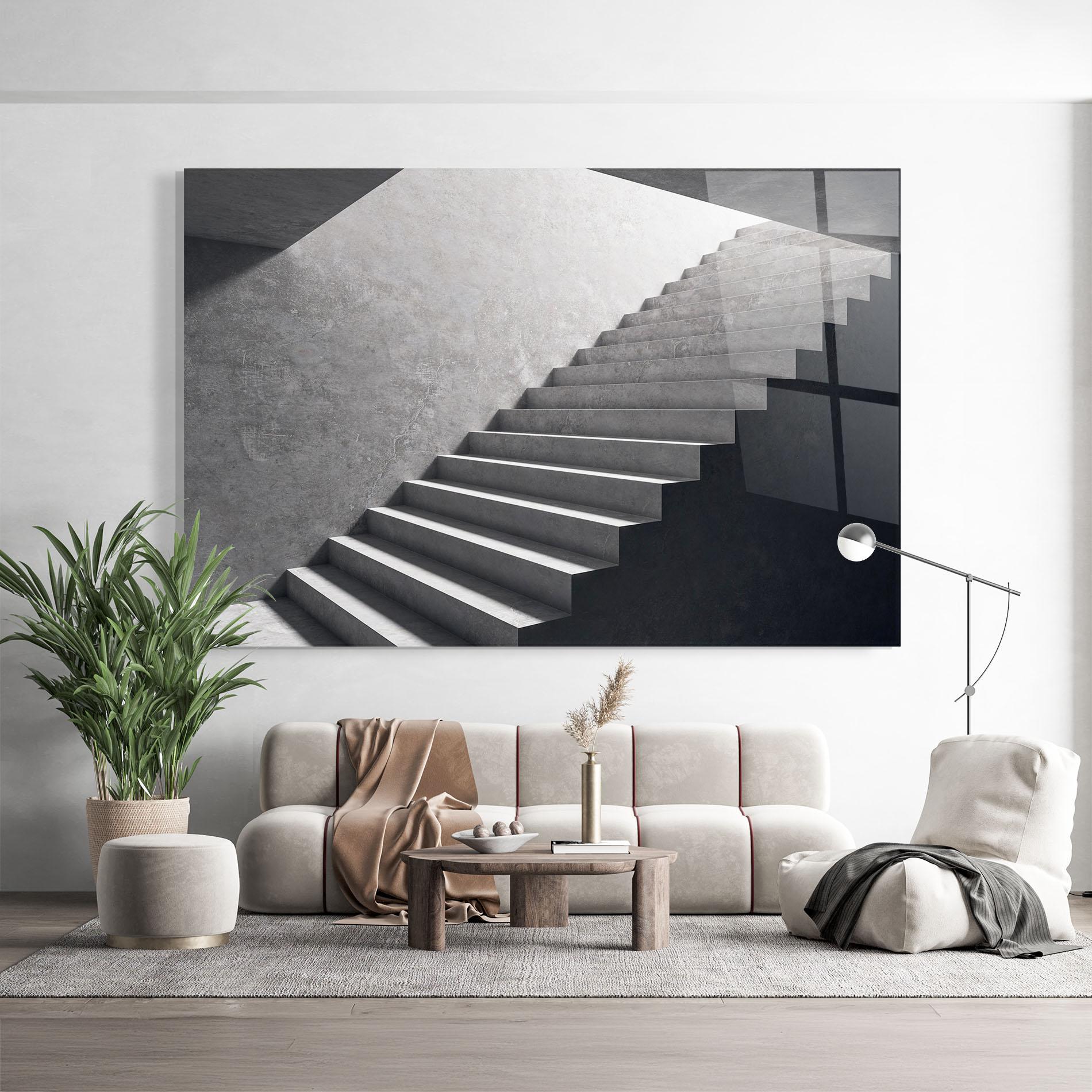 Glasbild Concrete Stairs mockup 9