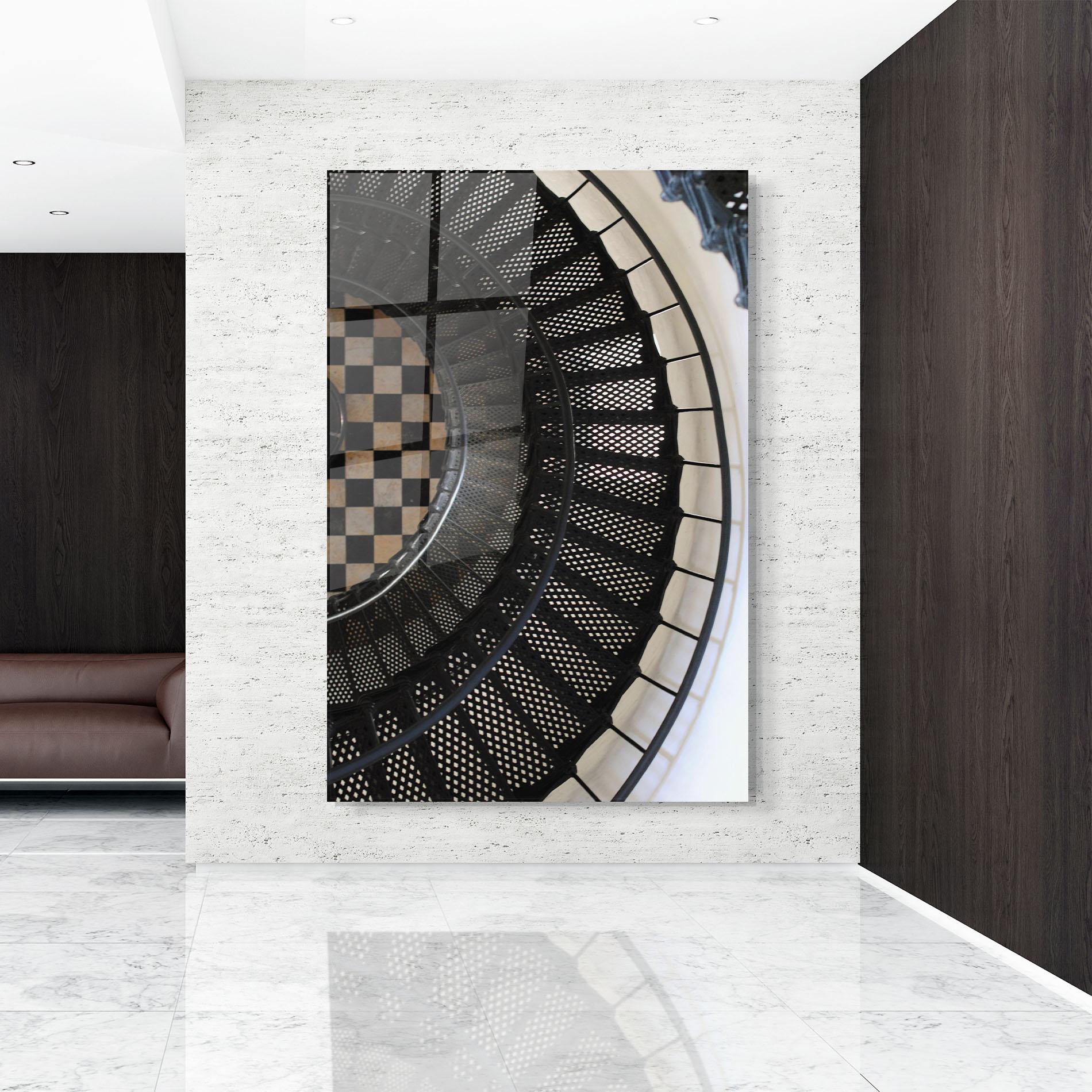 Glasbild Beautiful Black Stairs mockup 9