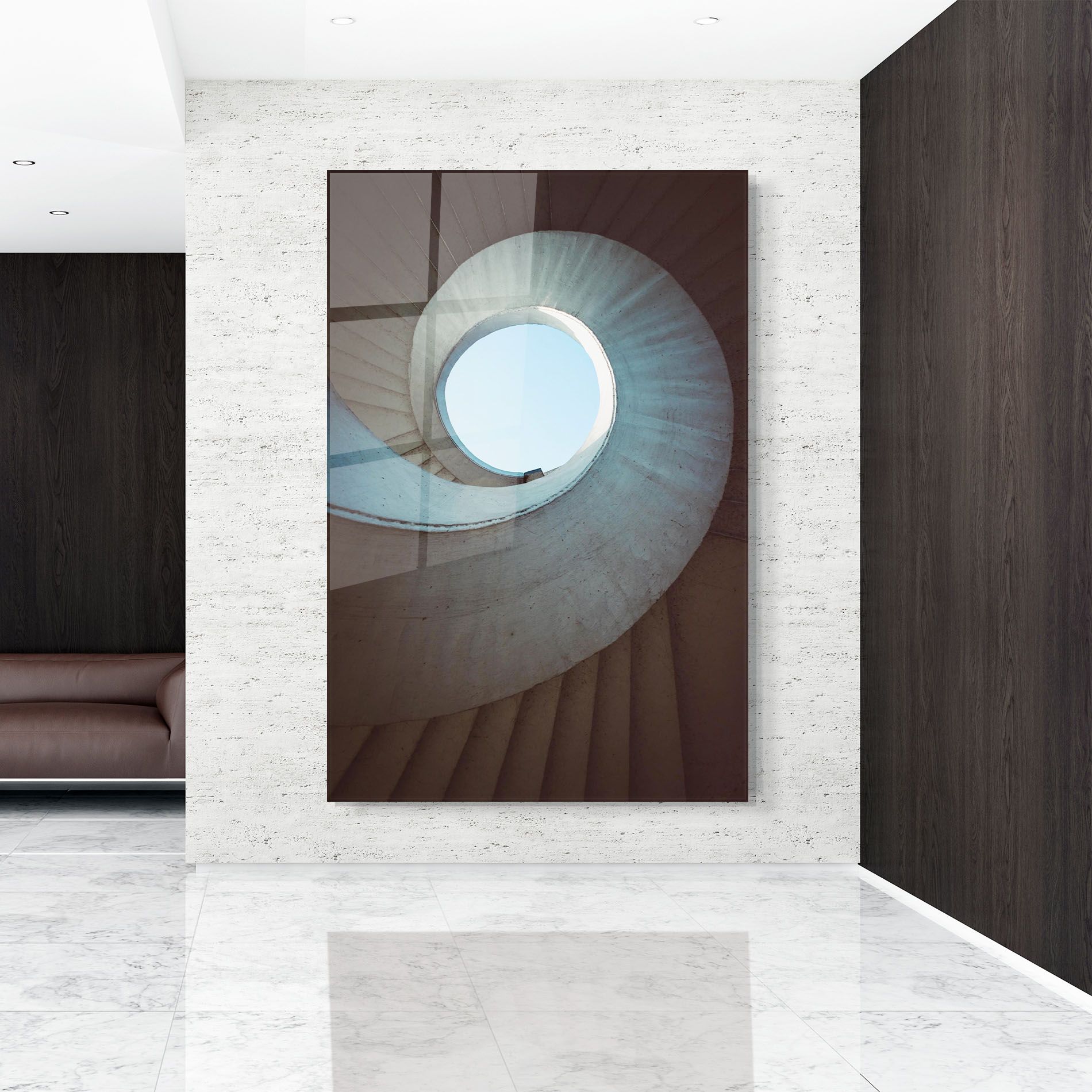 Spiral Cream Stairs mockup 9