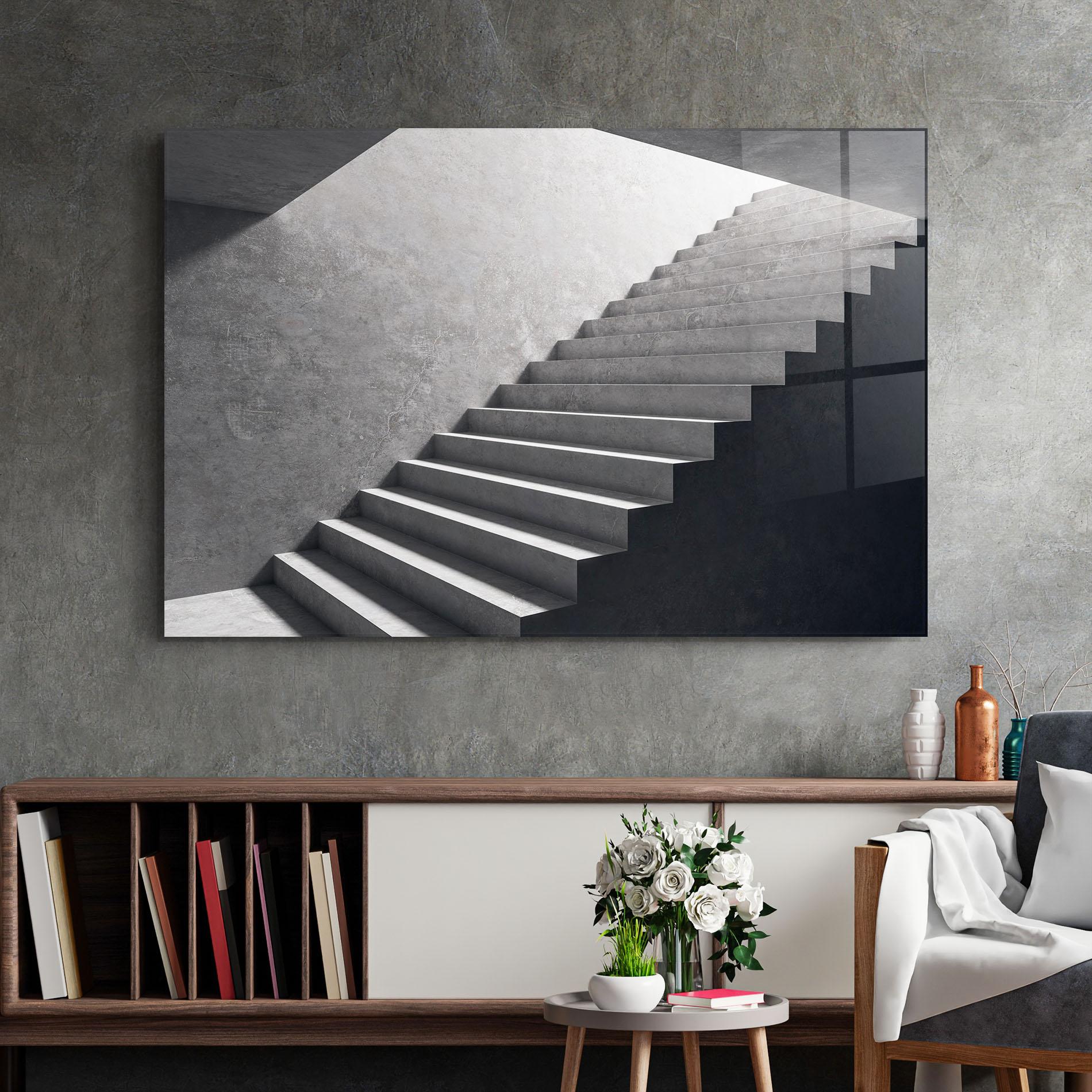 Glasbild Concrete Stairs mockup 2