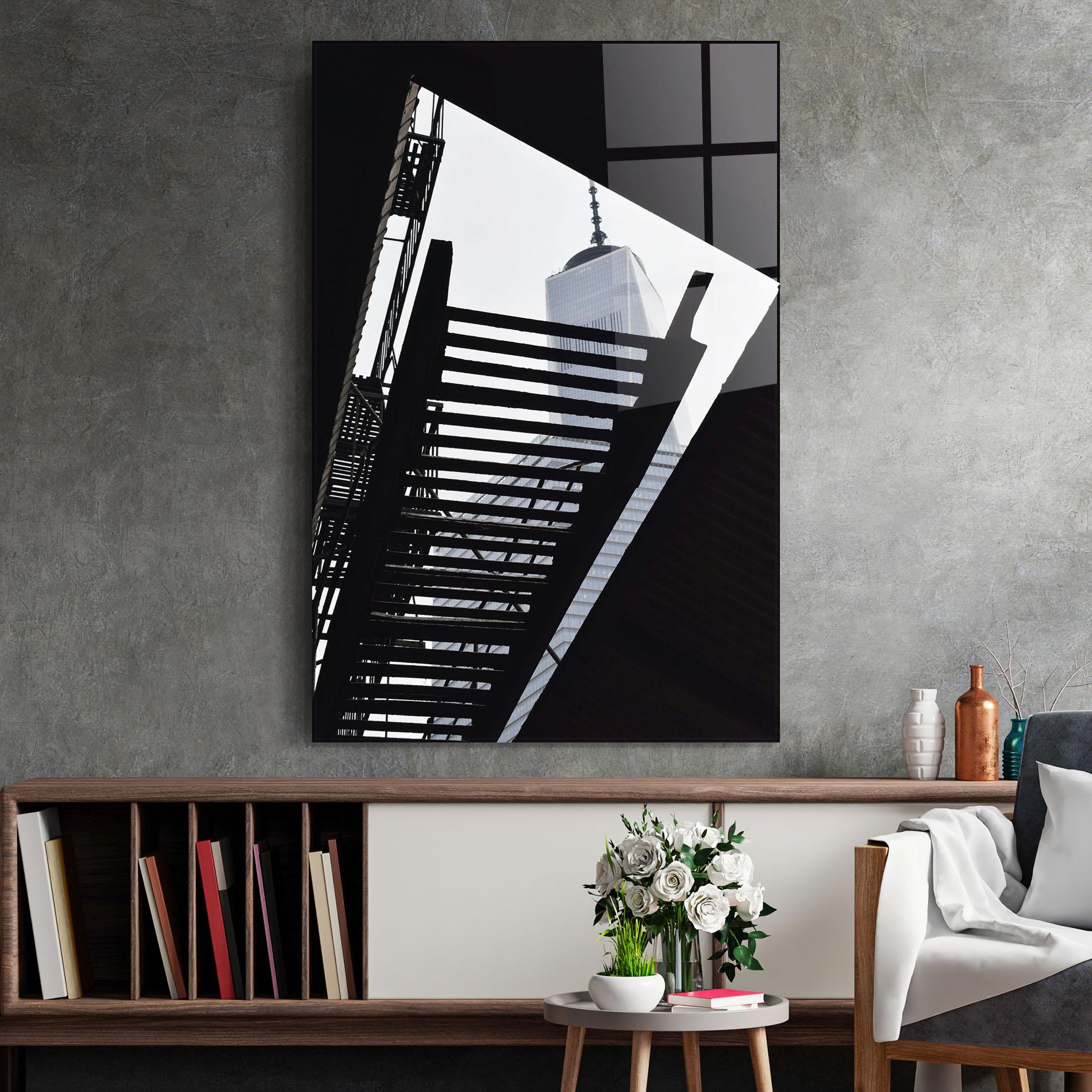 Glasbild Black Stairs Floating mockup 2