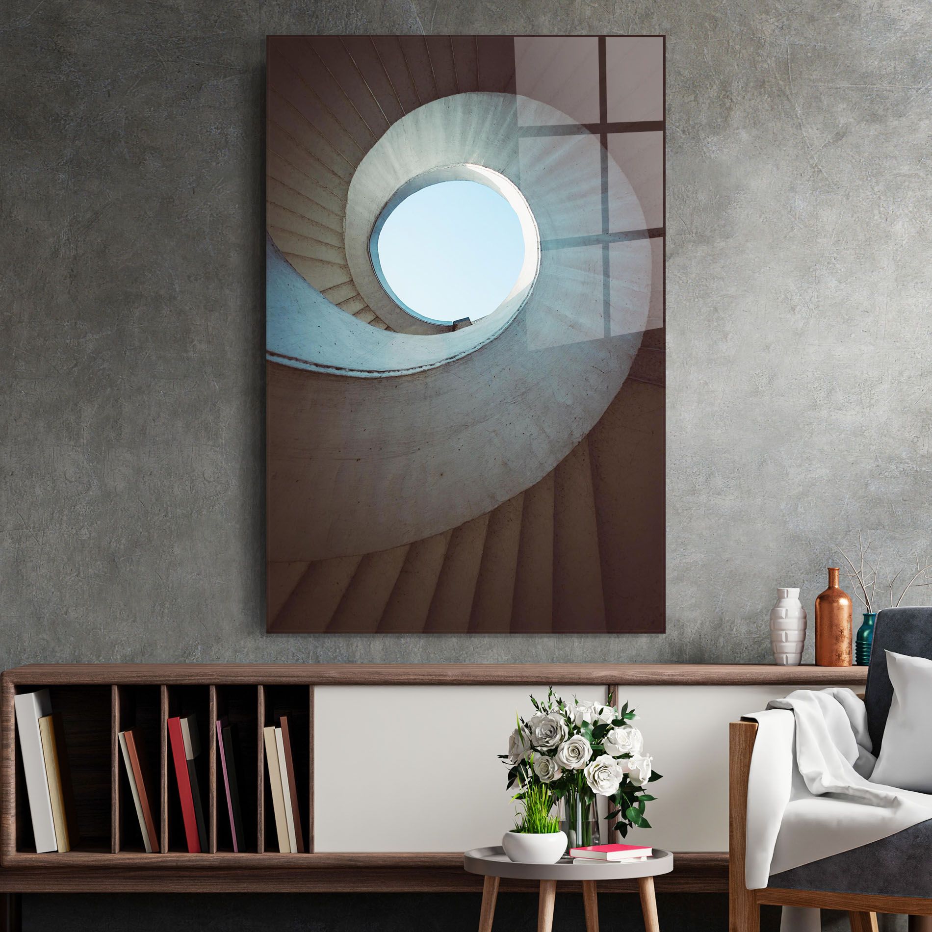 Spiral Cream Stairs mockup 2