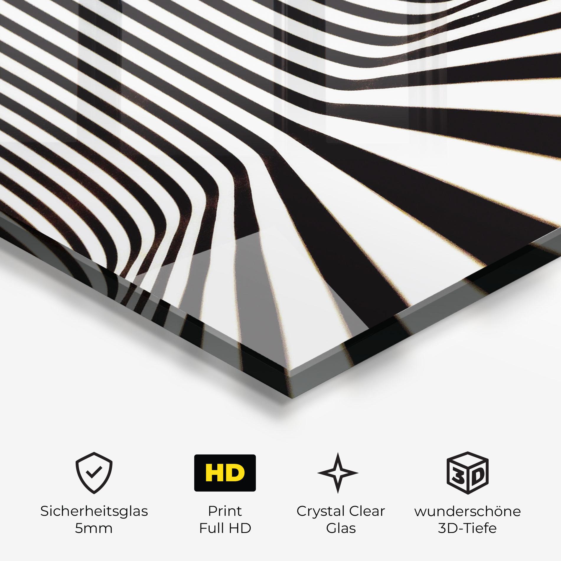 Glasbild Black And White Illusion mockup 3