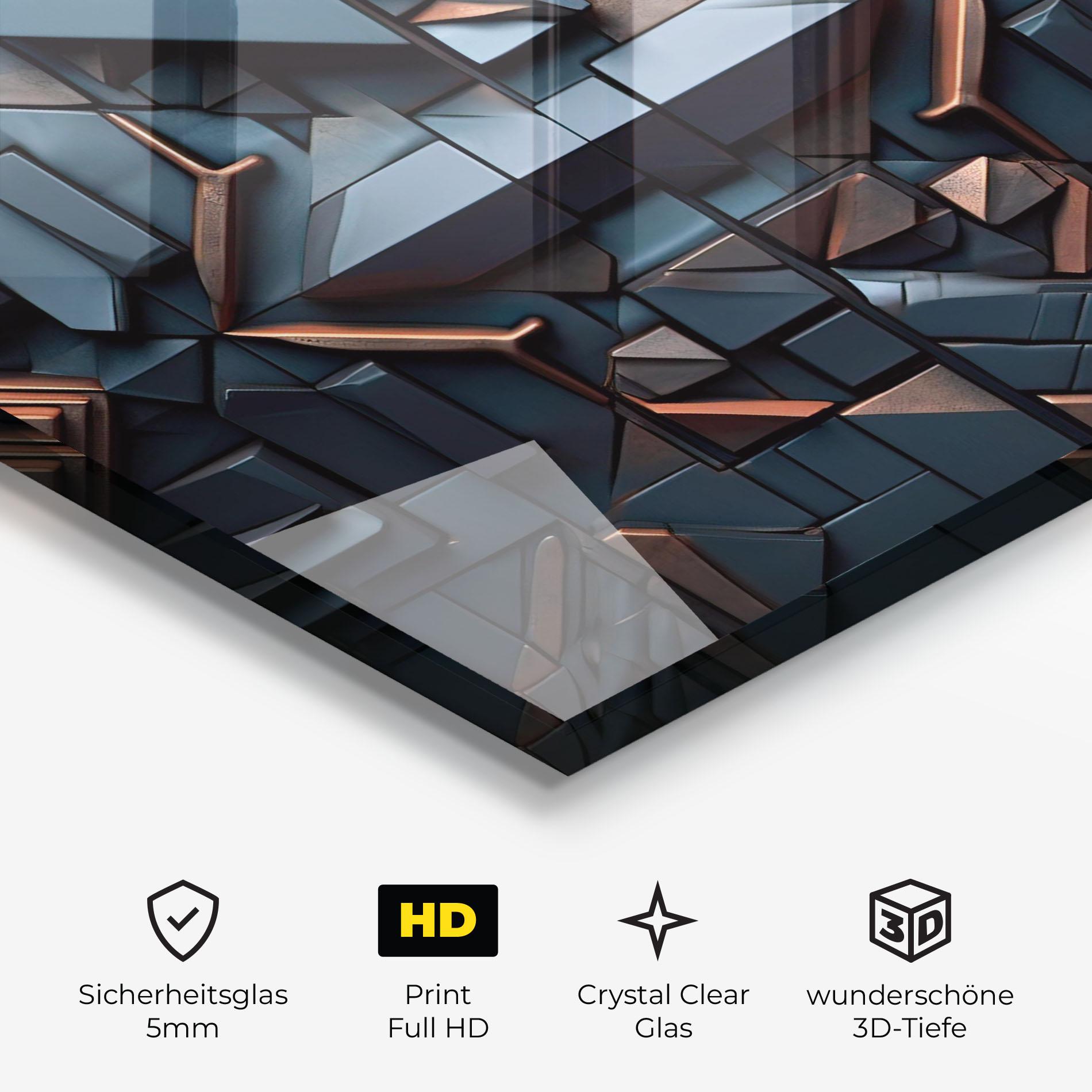 Glasbild Orange Rhombus mockup 3