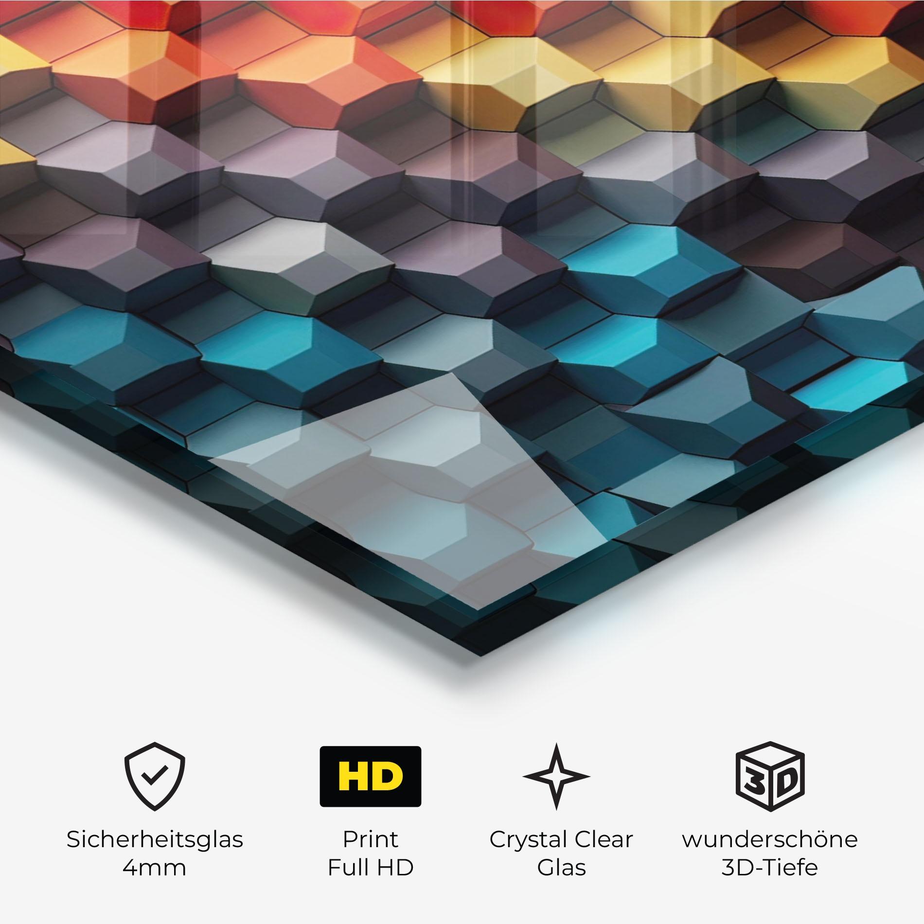 Glasbild 3d Sqare Mix mockup 3