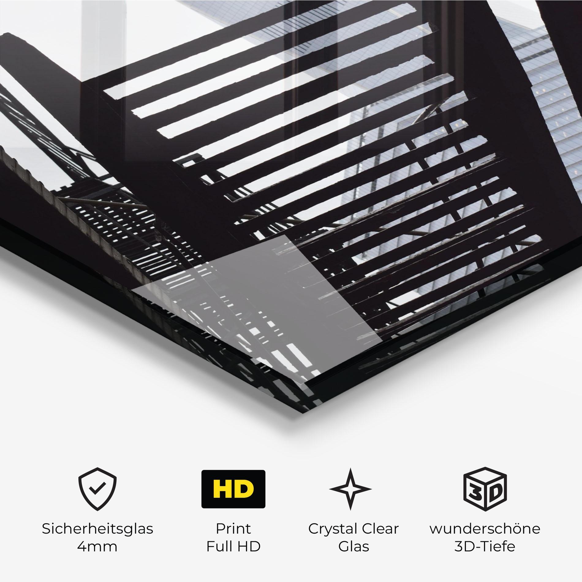 Glasbild Black Stairs Floating mockup 3