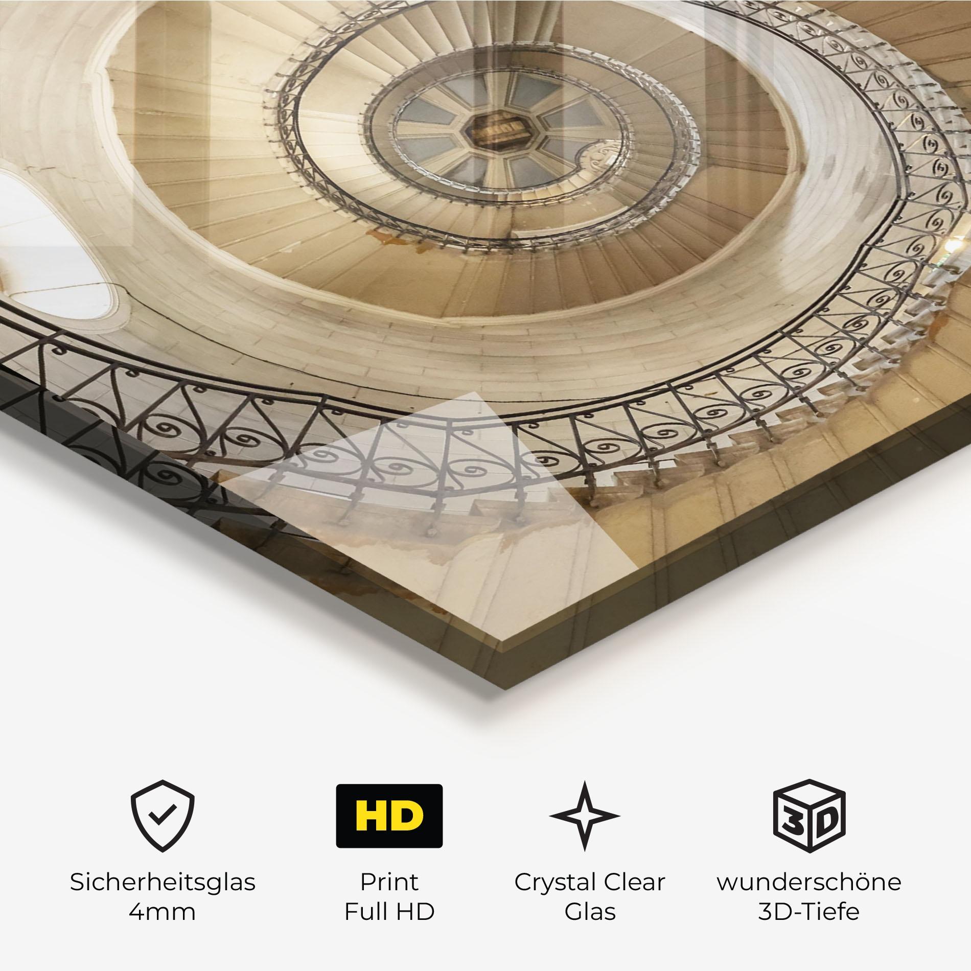 Glasbild Cream Down Stairs mockup 3