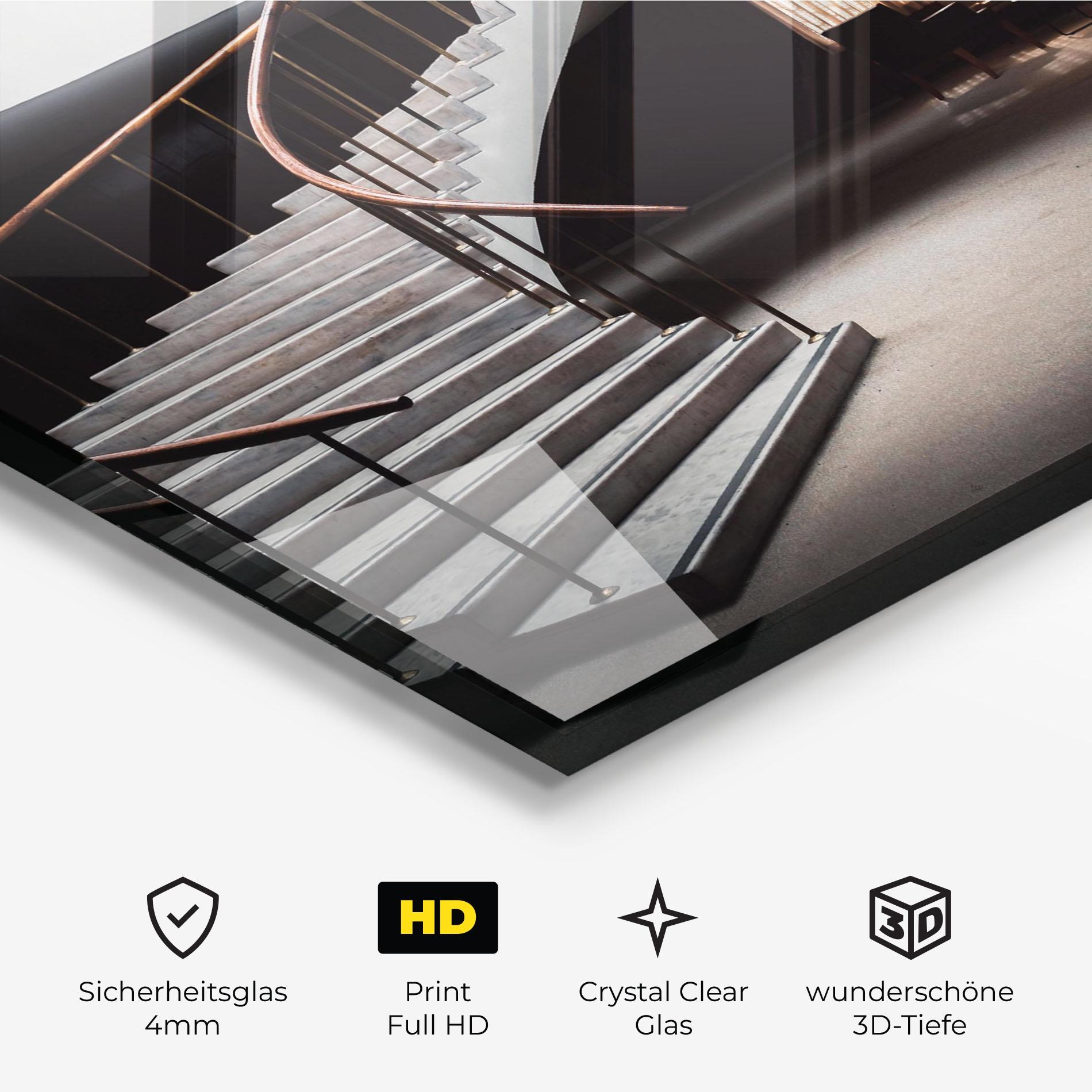 Glasbild Dark Room Stairs mockup 3
