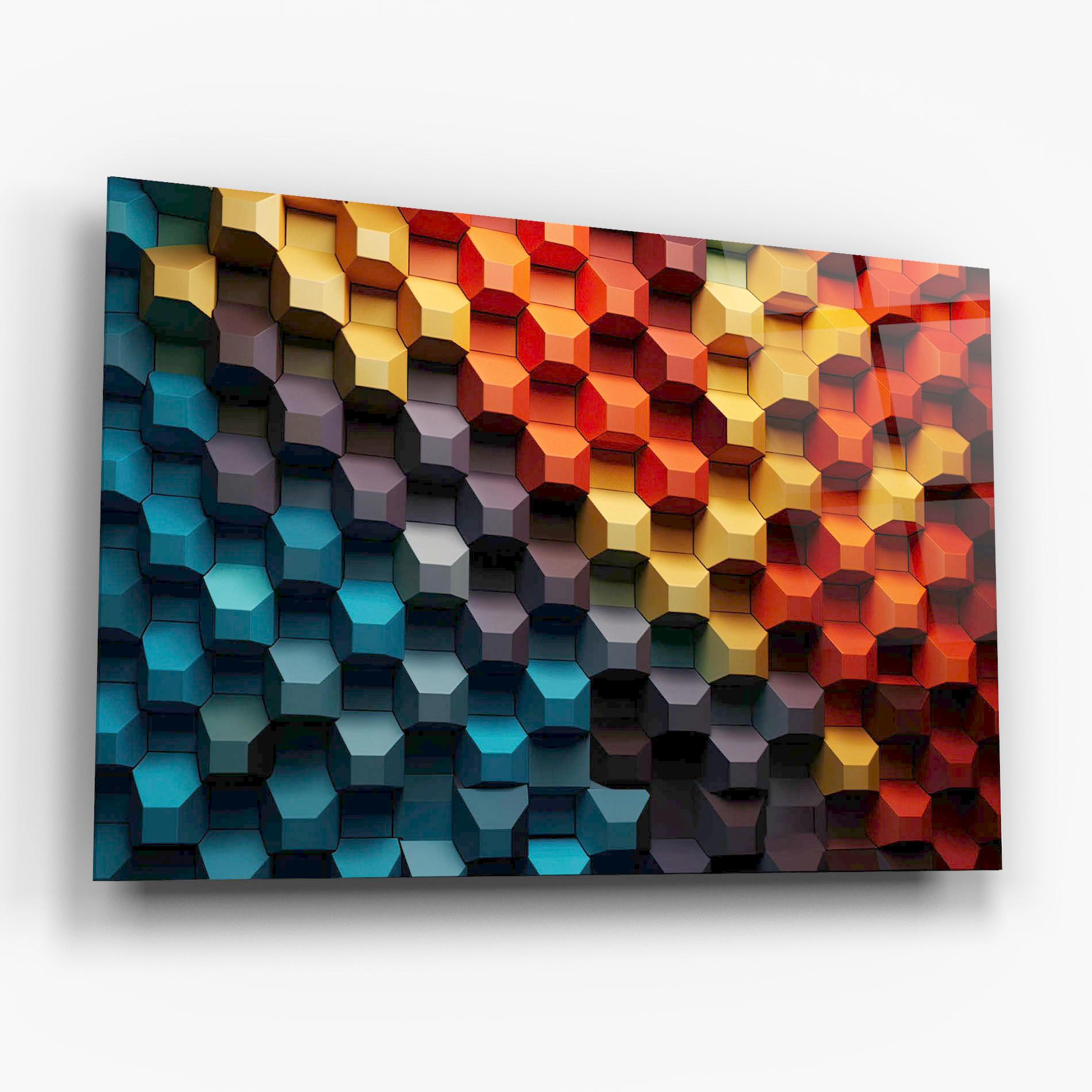 Glasbild 3d Sqare Mix mockup 6