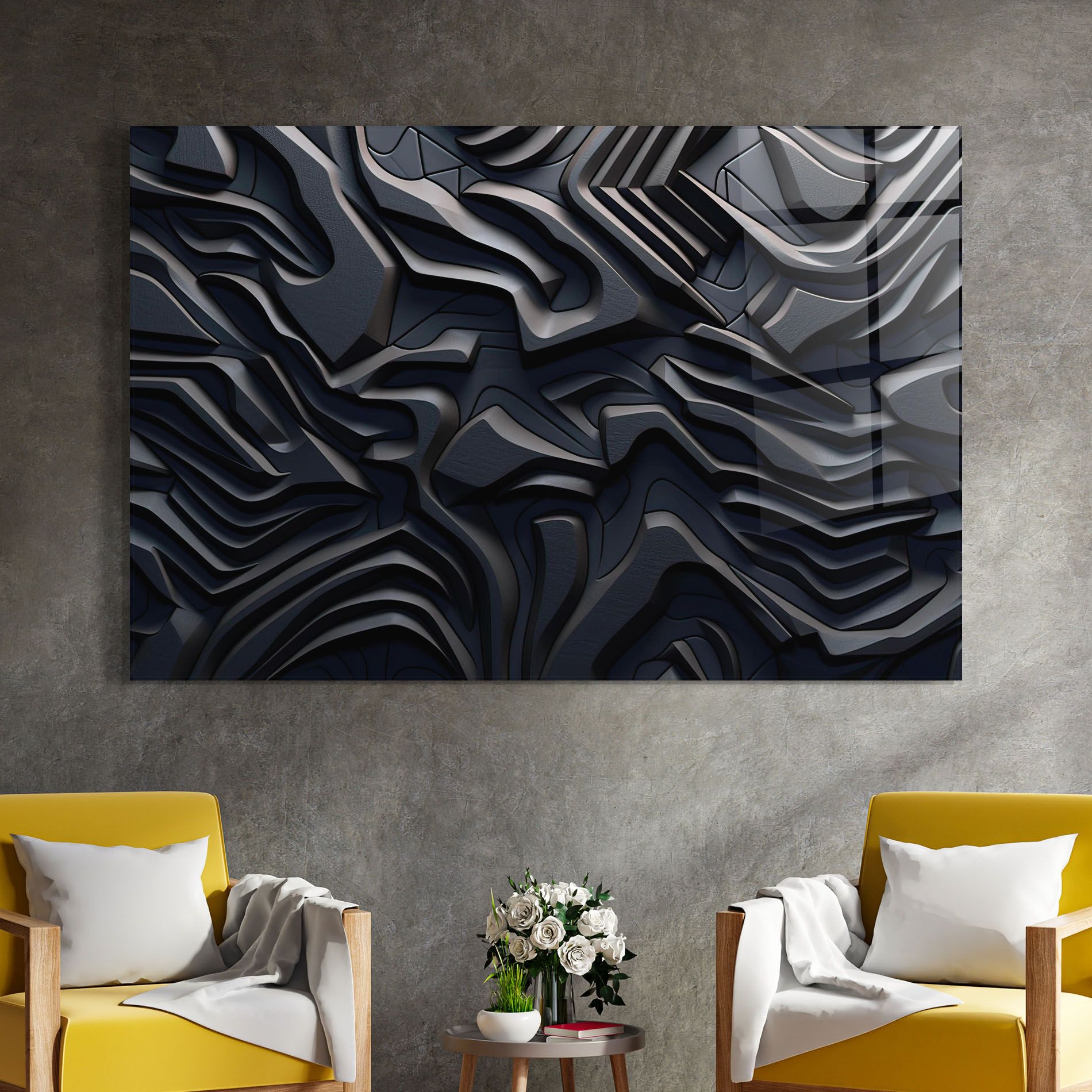 Black 3d Lines mockup 4