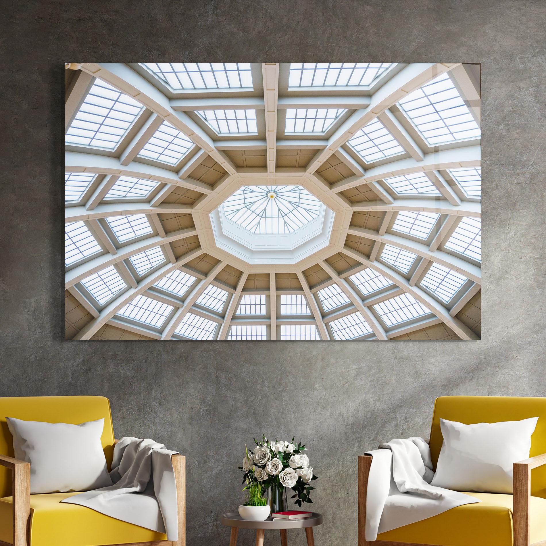 Glasbild Ceiling Dome mockup 4