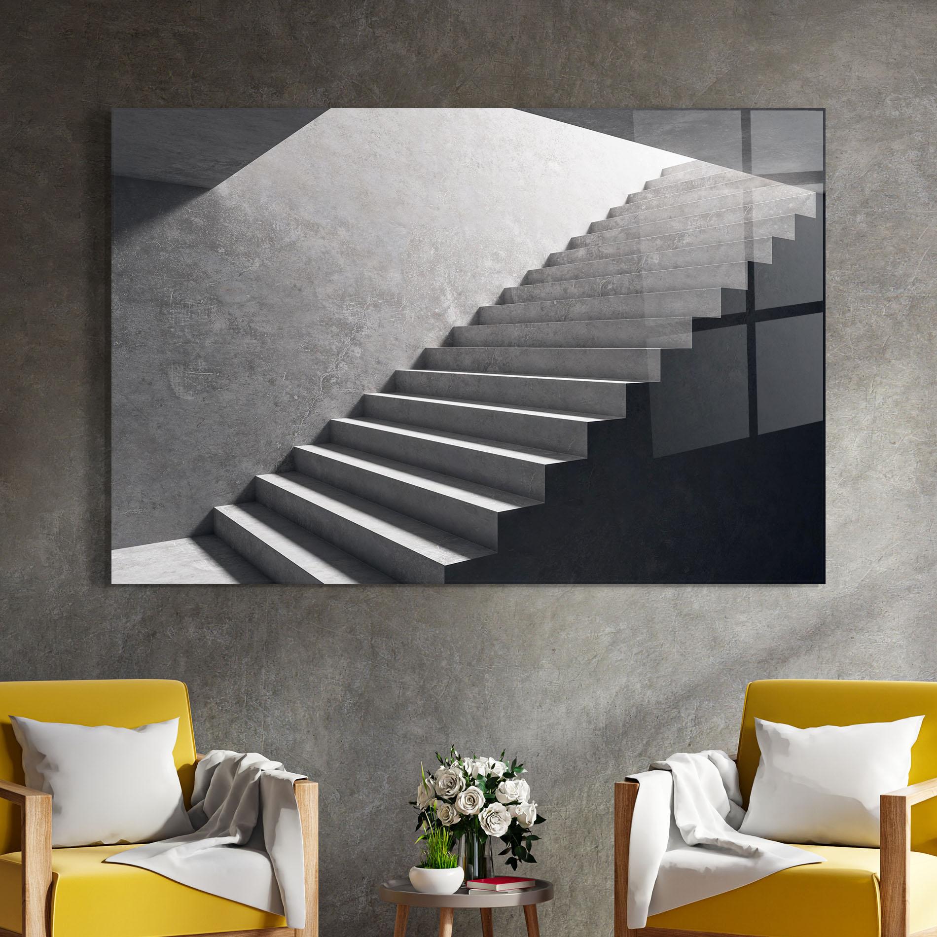Glasbild Concrete Stairs mockup 4