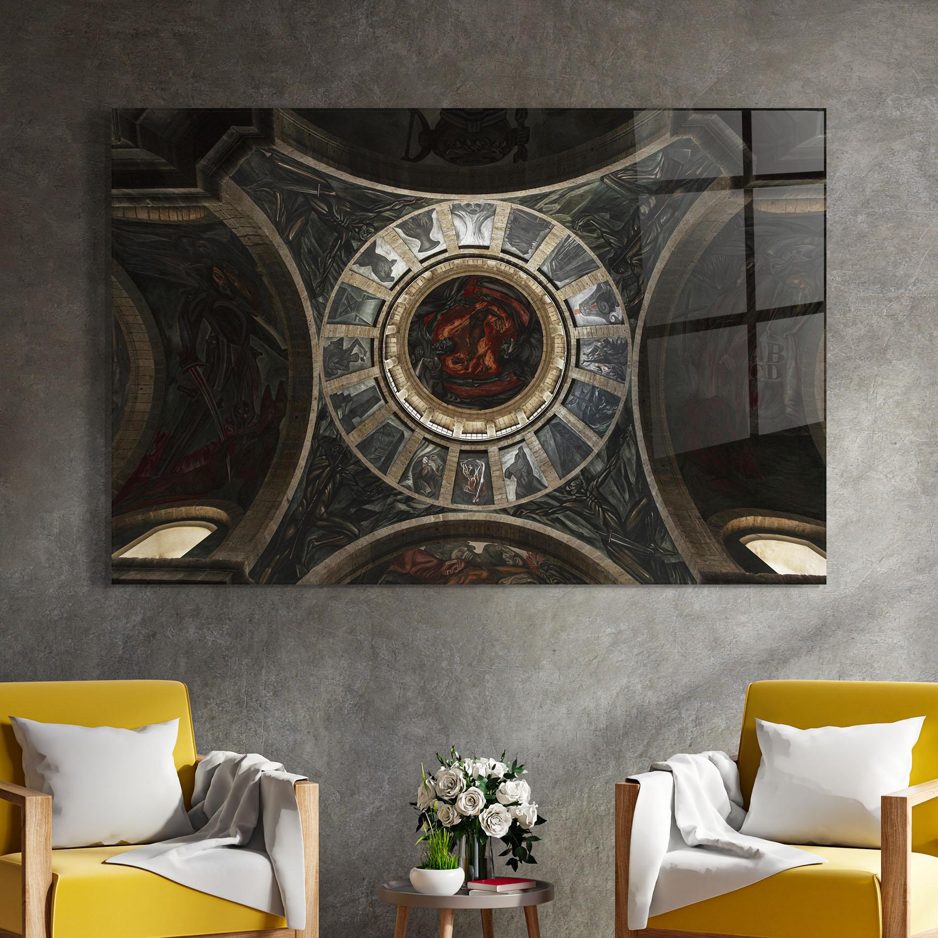 Glasbild Mexico Architecture mockup 4